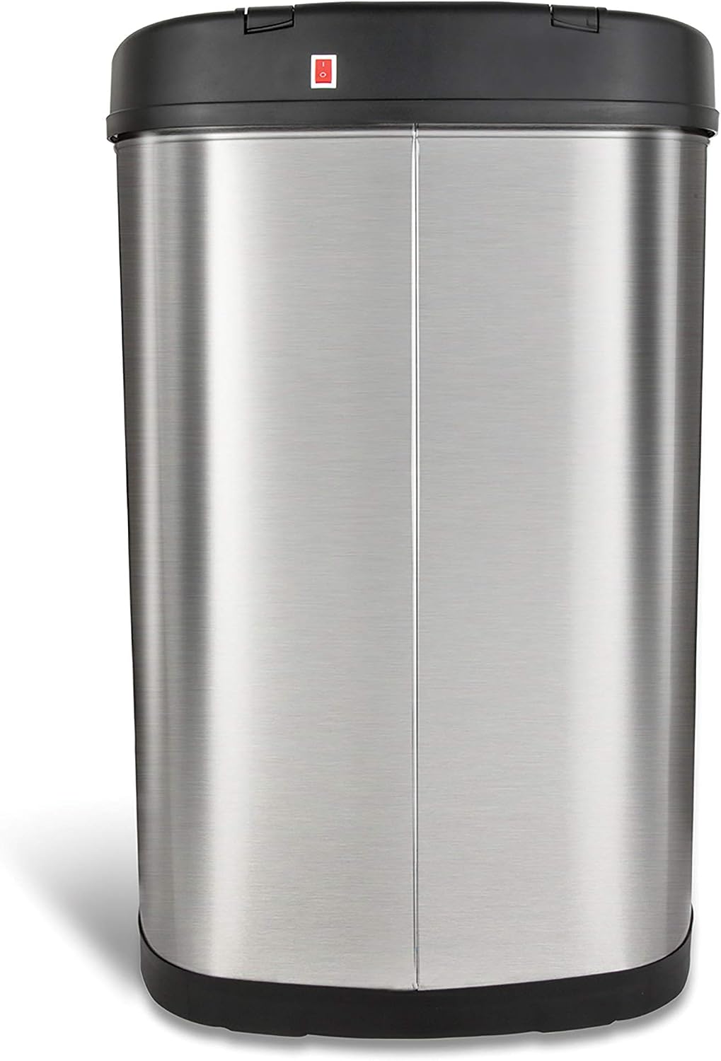 Ninestars 13 Gallon Oval Automatic Trash Can, 50L Touchless Motion Sensor Kitchen Garbage Can with Odor-Sealing Lid, Silver Stainless Steel