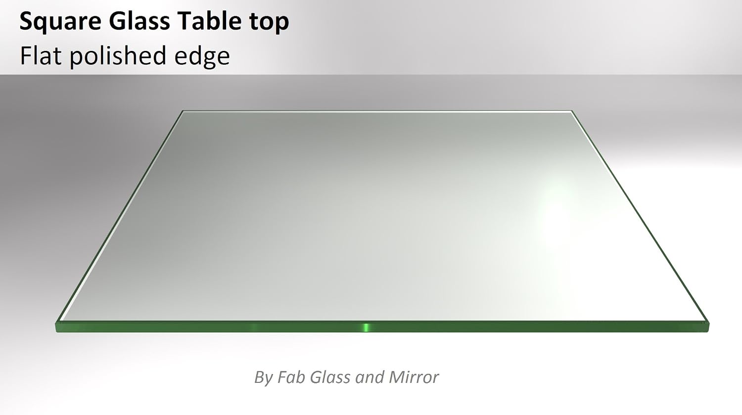 Clear Tempered Glass Table Top 22 Inch Square Flat Polished Edge with 1/4 Inch Thickness for Dining, Coffee or Side Tables by Fab Glass and Mirror