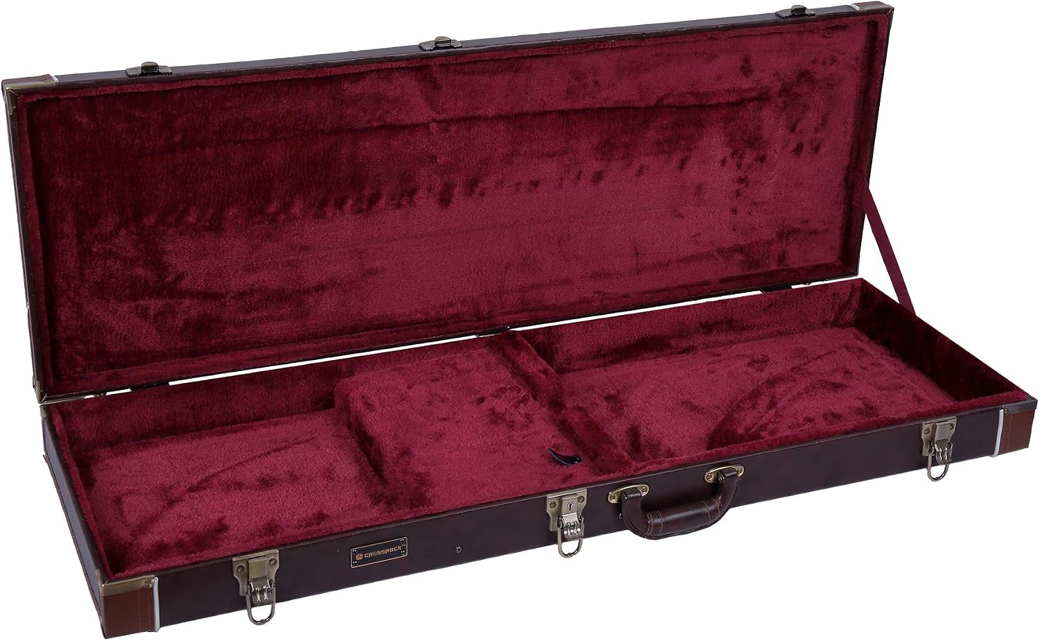 Crossrock Hardshell Arch Top wood case fits SG Electric Guitars-Black(CRW600SGBK)