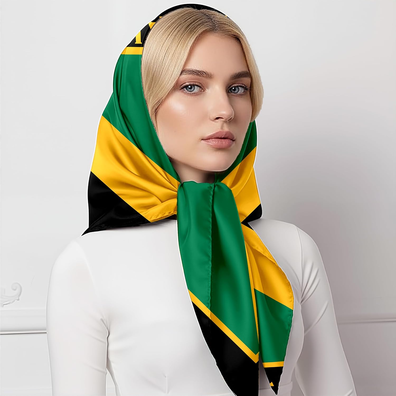 Fashion Bandana Women,Flag Silk Scarf,27.5x27.5 Large Square bandanas,Satin Hair for Sleeping,Travel,for Gift