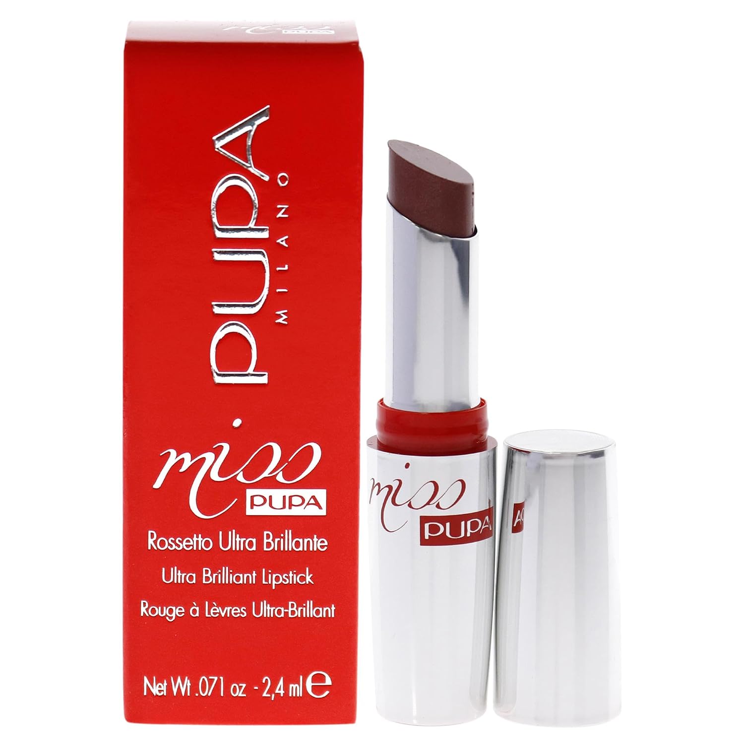 Pupa Milano Miss Pupa Ultra Brilliant Lipstick - 102 Candy Nude for Women - 0.071 oz Lipstick