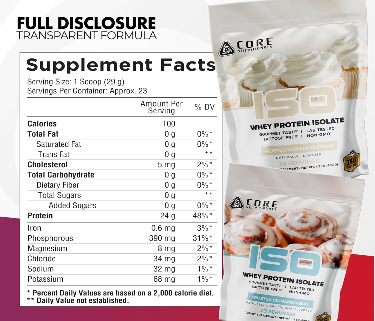 Core Nutritionals Core ISO Whey Protein Isolate, Choc. Peanut Butter Cup,
