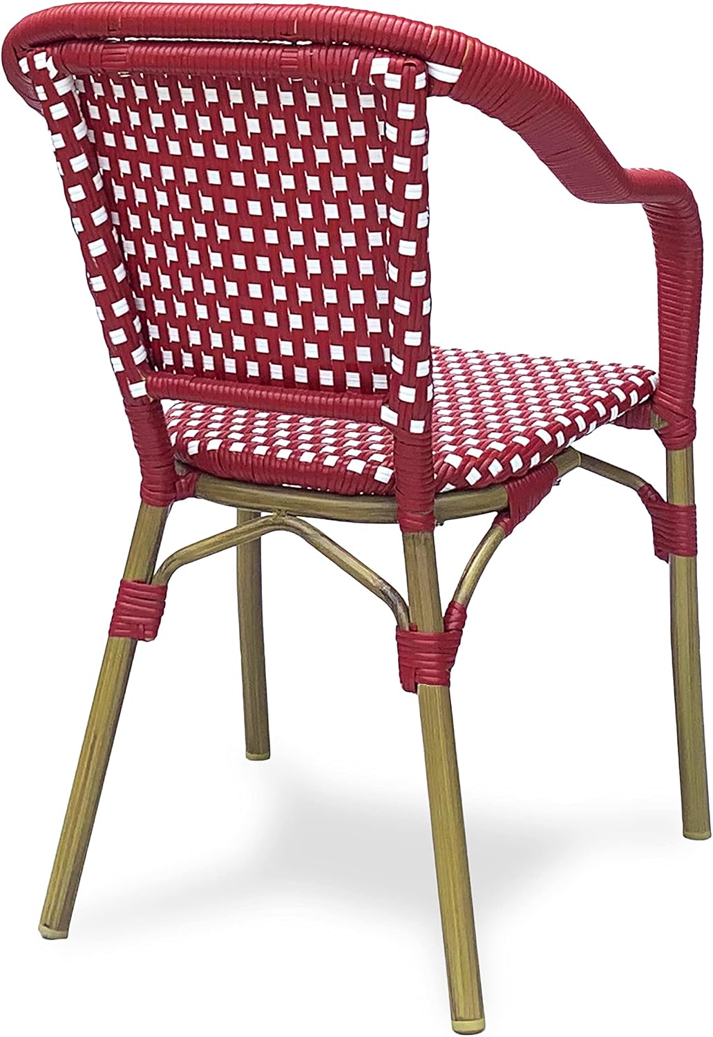 Christopher Knight Home Anastasia Outdoor French Bistro Chair (Set of 2), Black + White + Bamboo Print Finish