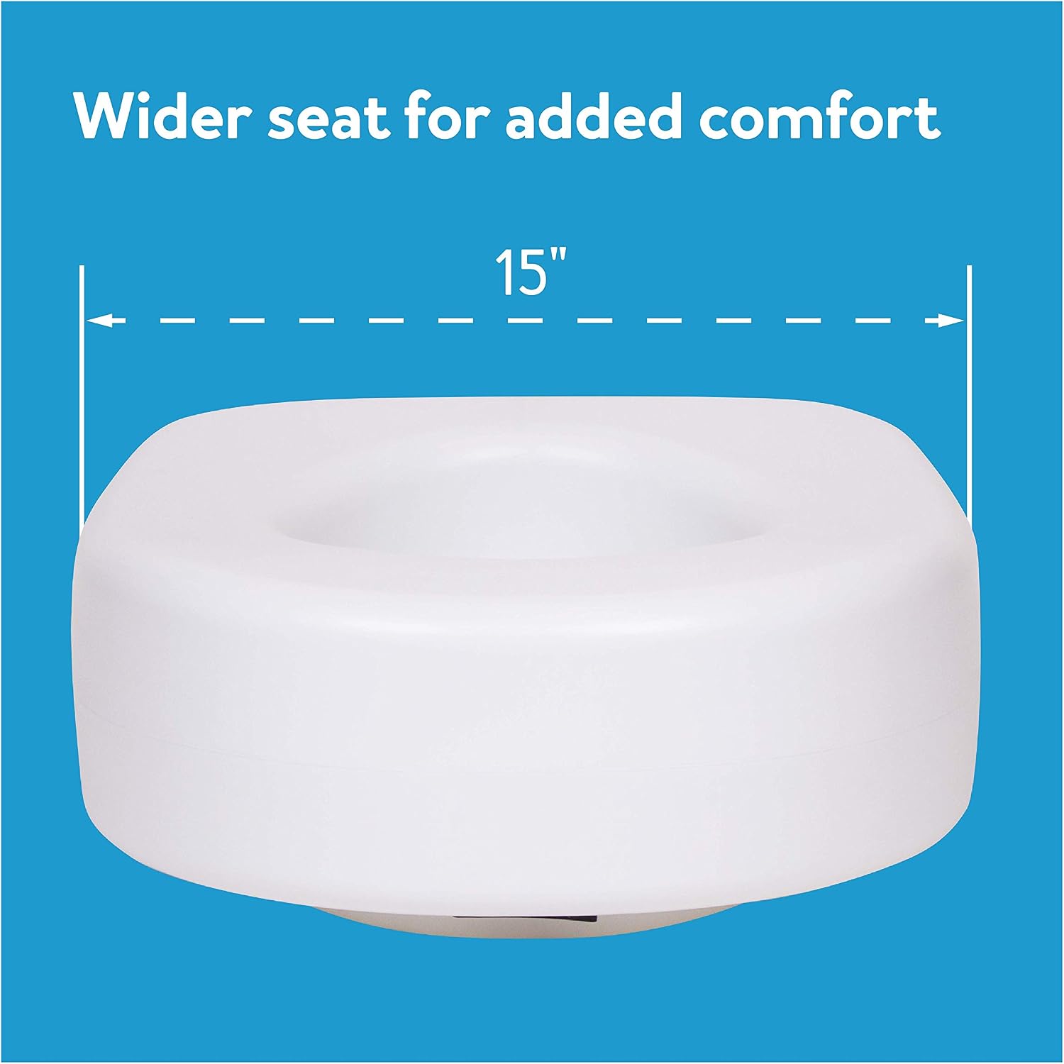 Carex Toilet Seat Riser, 5 Inch, Toilet Seat Risers for Seniors, Raised Toilet Seat, Supports 300lbs, Slip-Resistant, Toilet Riser