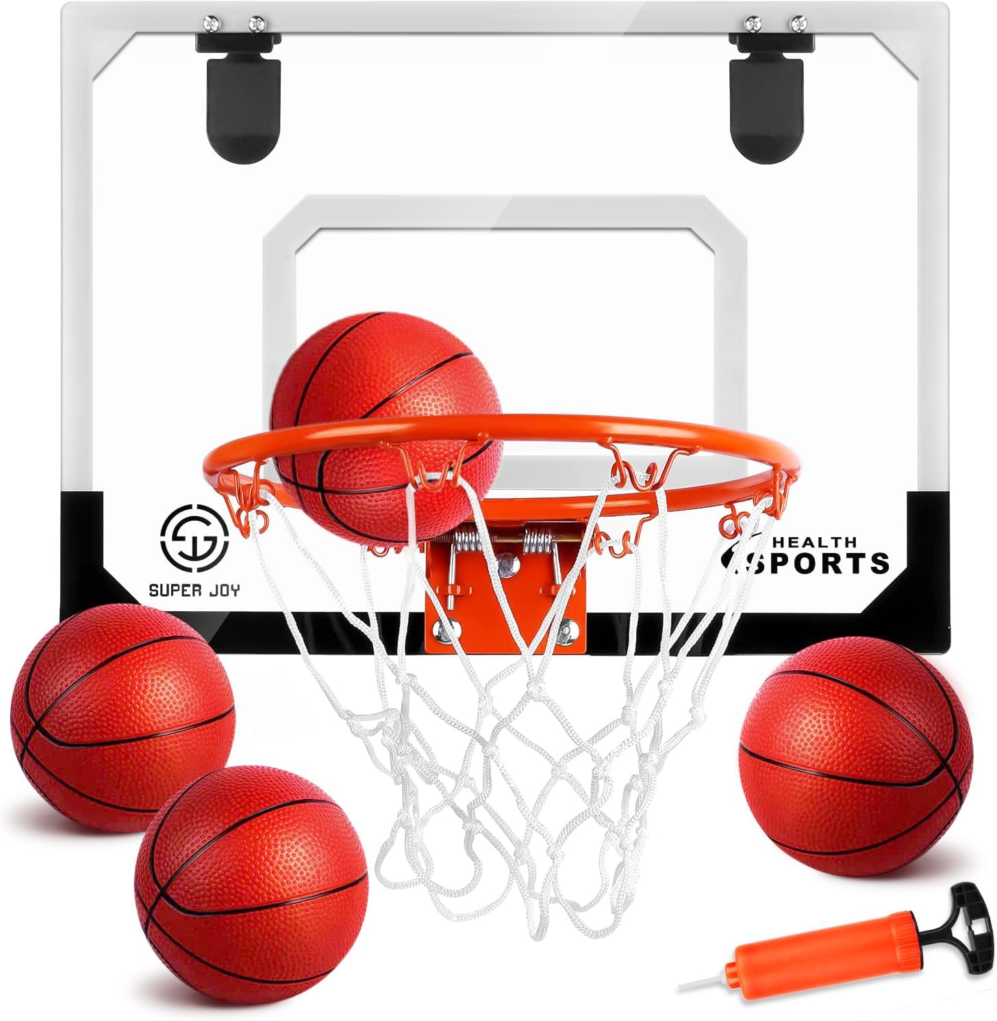 Mini Basketball Hoop Over The Door - Wall Mounted Basketball Hoop Set with Complete Accessories - Basketball Toys Gifts for 6 7 8 9 10 11 12 Year