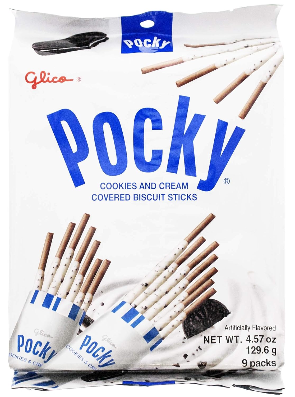 Glico Pocky, Chocolate Cream Covered Biscuit Sticks (9 Individual Bags), 4.13 oz