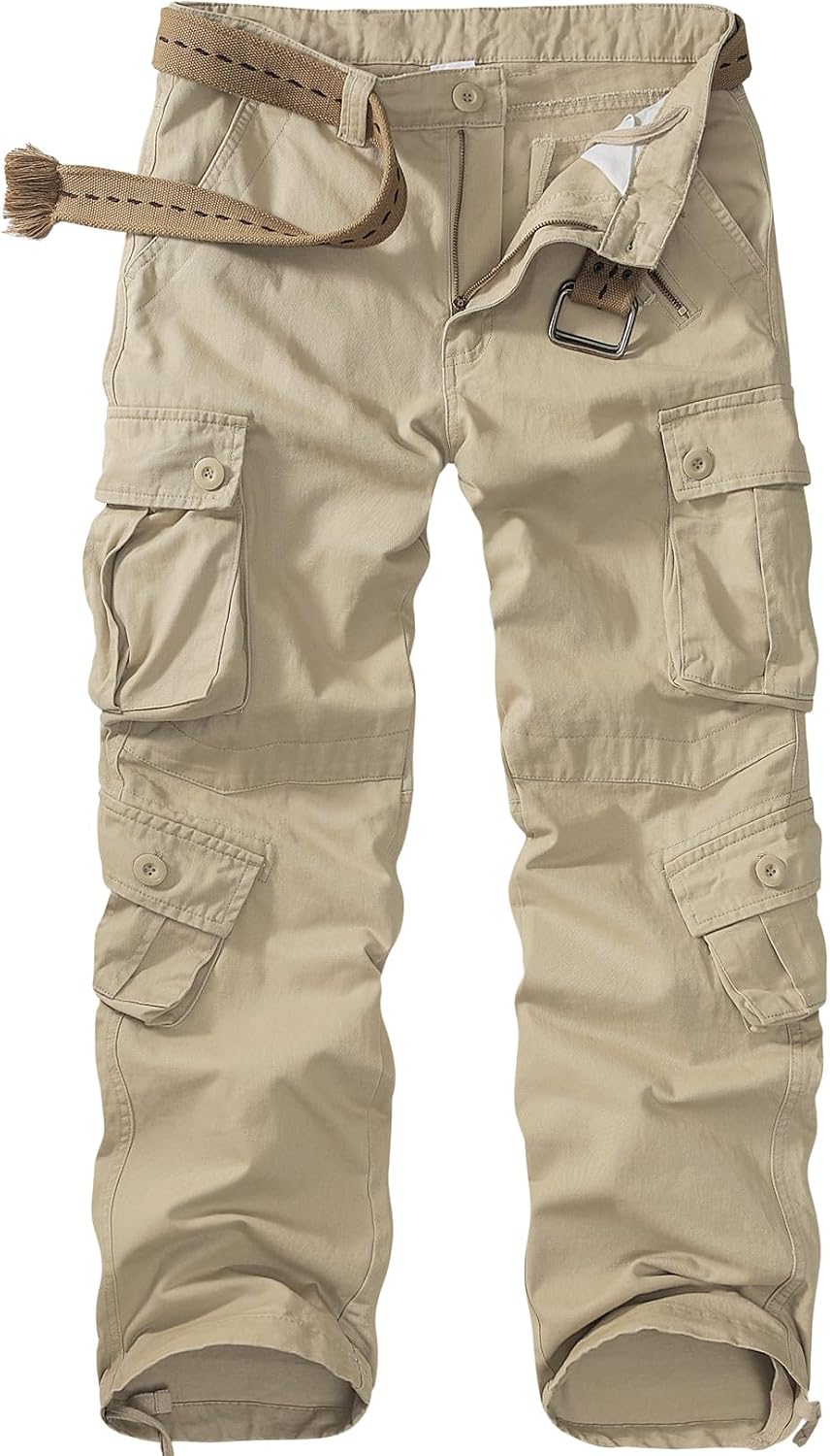 Mens Cargo Pants Camo Work Tactical Rip Stop BDU Casual Army Military Pants | 100% Cotton,Wear Resistant,Breathable,Sweat-absorbent,Men's Wild Cargo Pants with 8 Pockets,Relaxed Loose Fit Hiking Pants