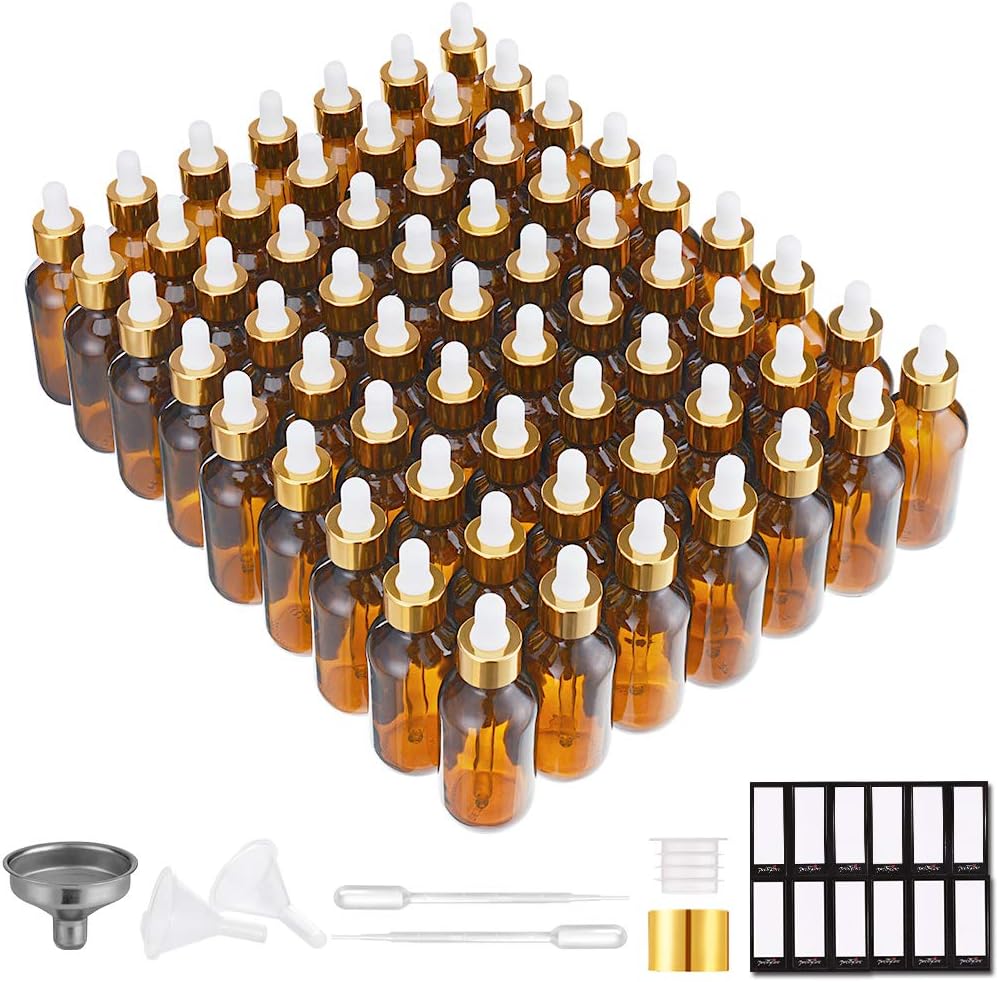 PrettyCare Glass Eye Dropper Bottles 99 Pack