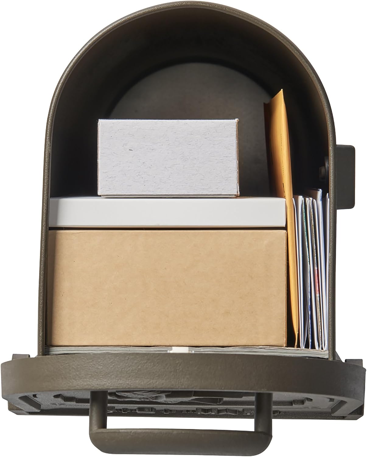 Architectural Mailboxes Arlington Post Mount Mailbox, Black, Large | Galvanized steel build for outside with weather-resistant build and rust-resistant powder-coat finish. USPS approved.