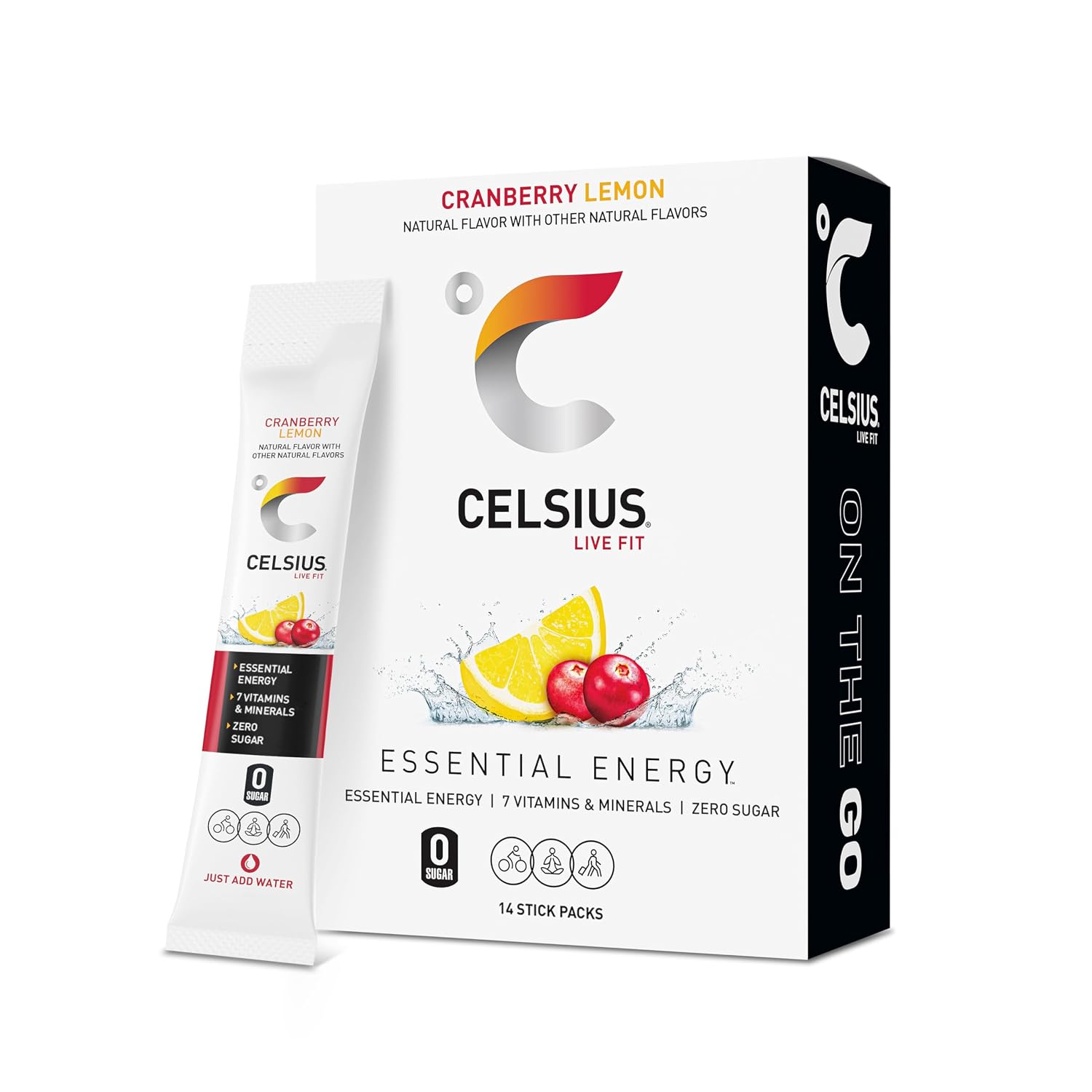 CELSIUS On-The-Go Powder Stick Packs, Zero Sugar (14 Sticks per Pack)