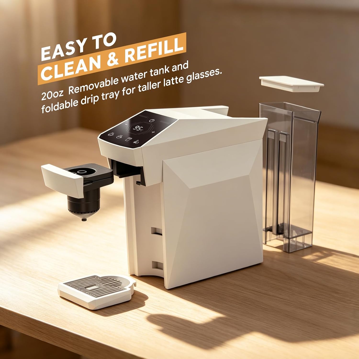 Max Espresso Coffee Maker for K-Cup, Espresso Machine for Nespresso Original Coffee Pods, Ground Coffee, Machine for Cappuccino & Latte
