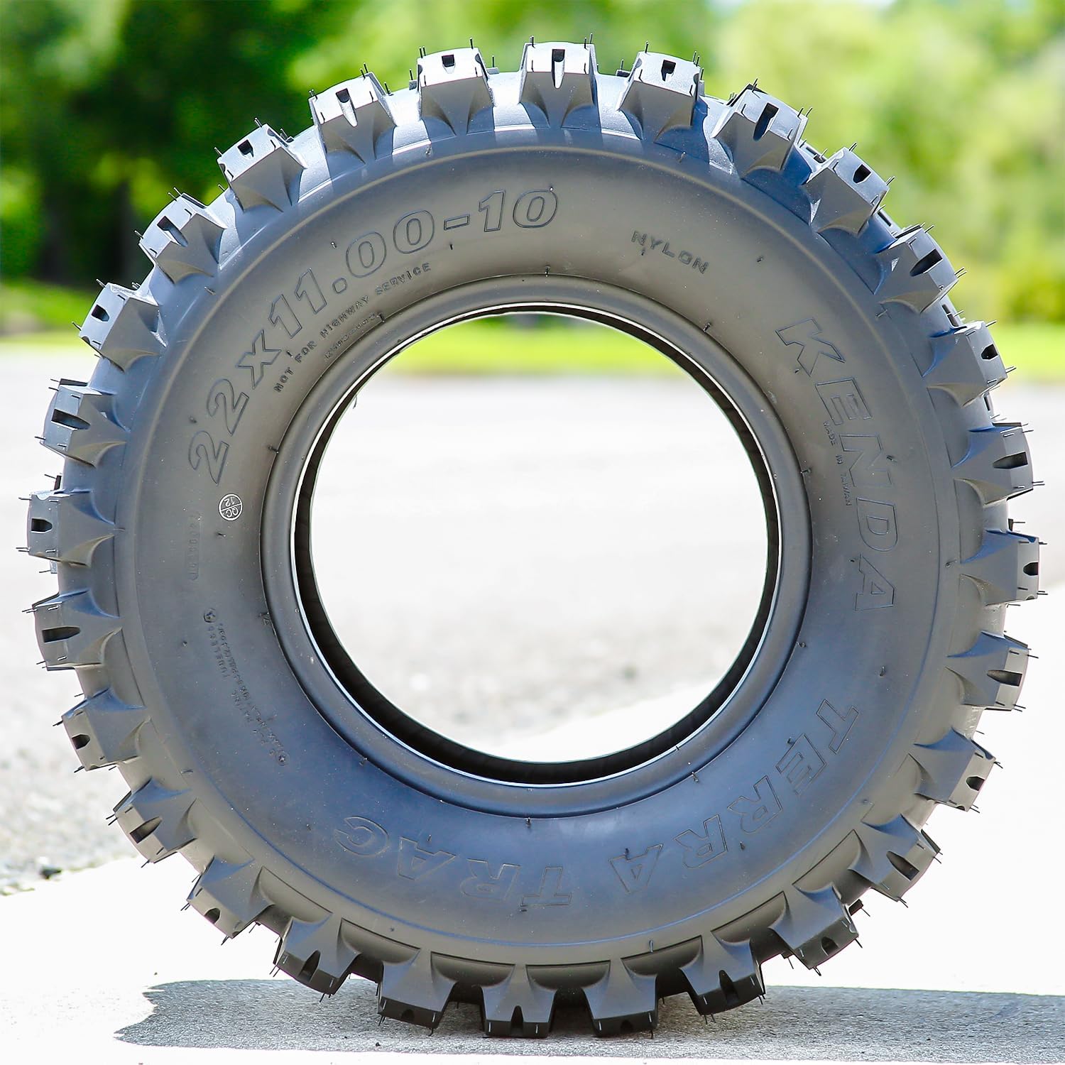 Kenda Terra Trac Front/Rear 6 Ply 22-11.00-10 K502 Lawn & Garden/Turf Tire | ATV & UTV All Terrain All Season Traction 102A3 Rated 6 Ply Bias Construction Black Sidewall Tire