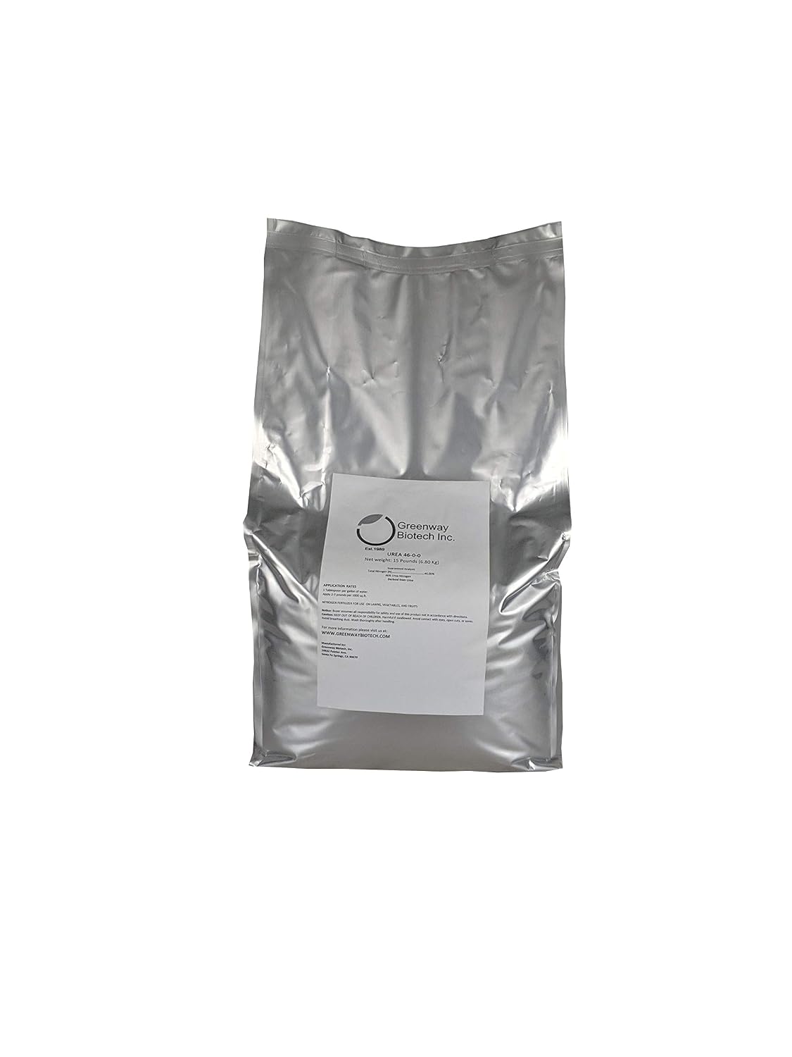 Greenway Biotech Urea Fertilizer Plant Food - High Efficiency 46% Nitrogen 46-0-0 for Indoor, Outdoor Plants - Prilled Aqua Regia Gold Refining 99.9% Water Soluble Garden Lawn Fertilizer- 1 Pound