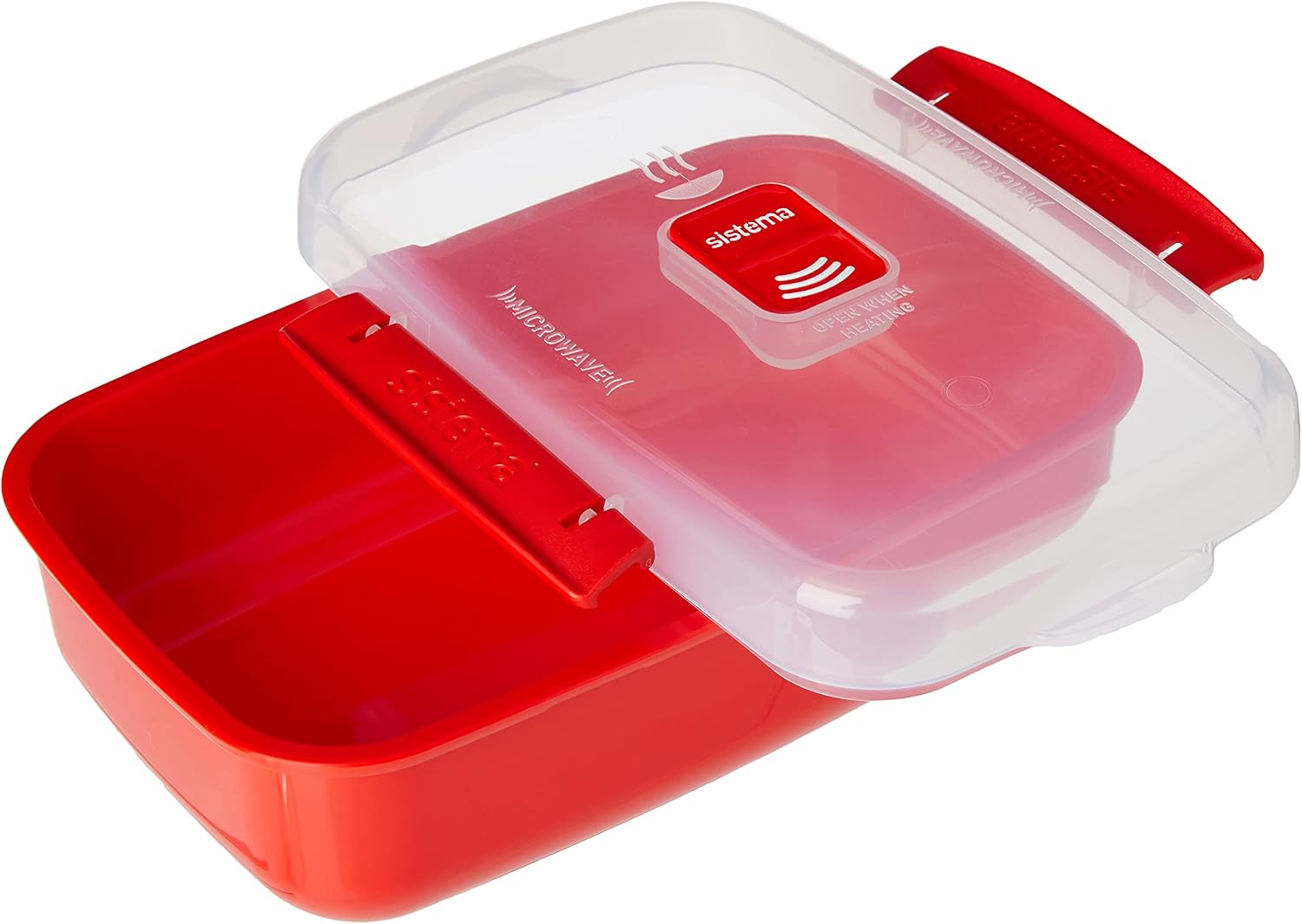 Sistema Heat & Eat Microwaveable Food Steamer with Removable Steamer Basket & Steam Release Vents, Large 3.2L Capacity, Dishwasher & Freezer-Safe, BPA-Free