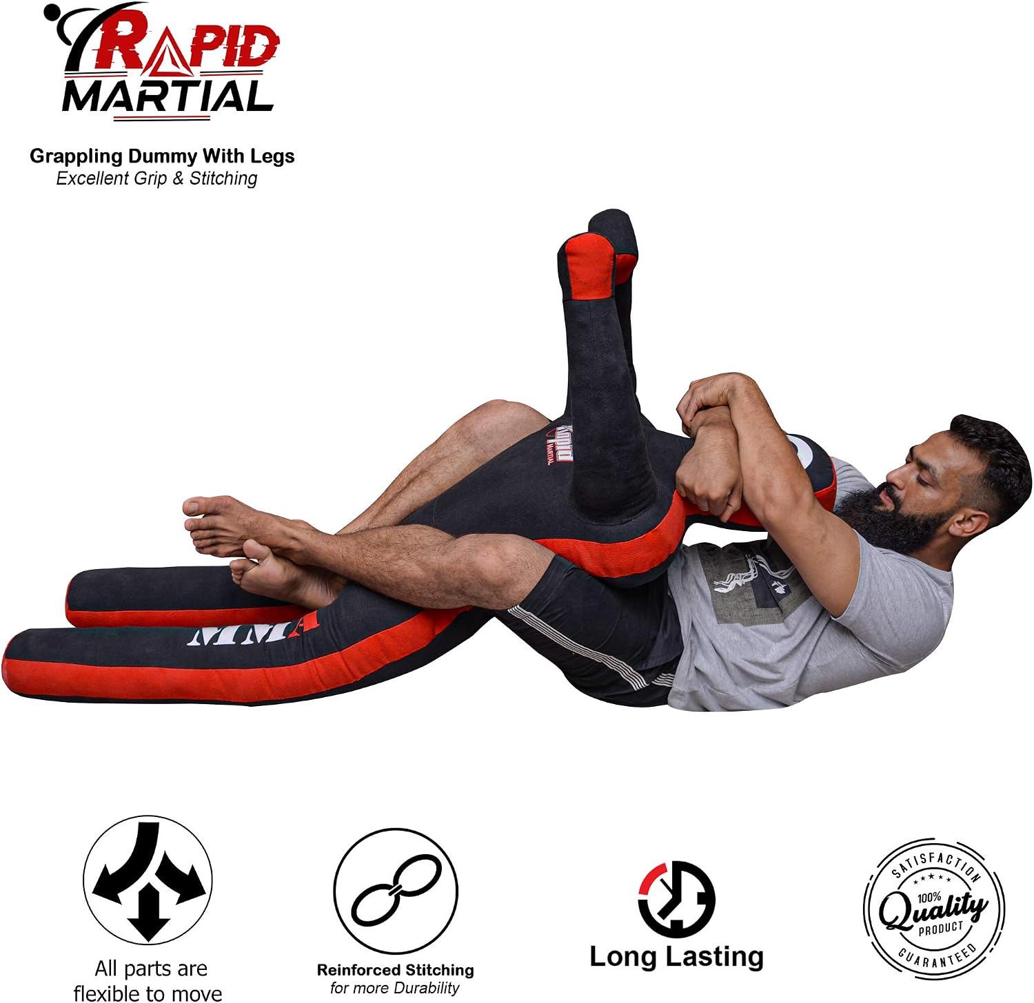 MMA Grappling Submission Dummy Also for Judo Karate Krav MAGA Police & SELF Defence Training.- UNFILLED 6 Feet