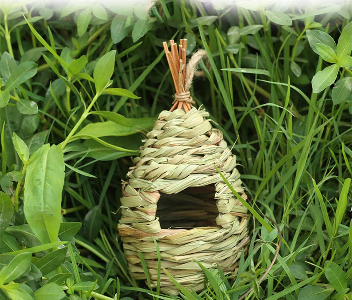 Yesland 4 Pack Hand Woven Hummingbird House, 9 x 4 Inches Bird Hut and Hummingbird Houses Nest