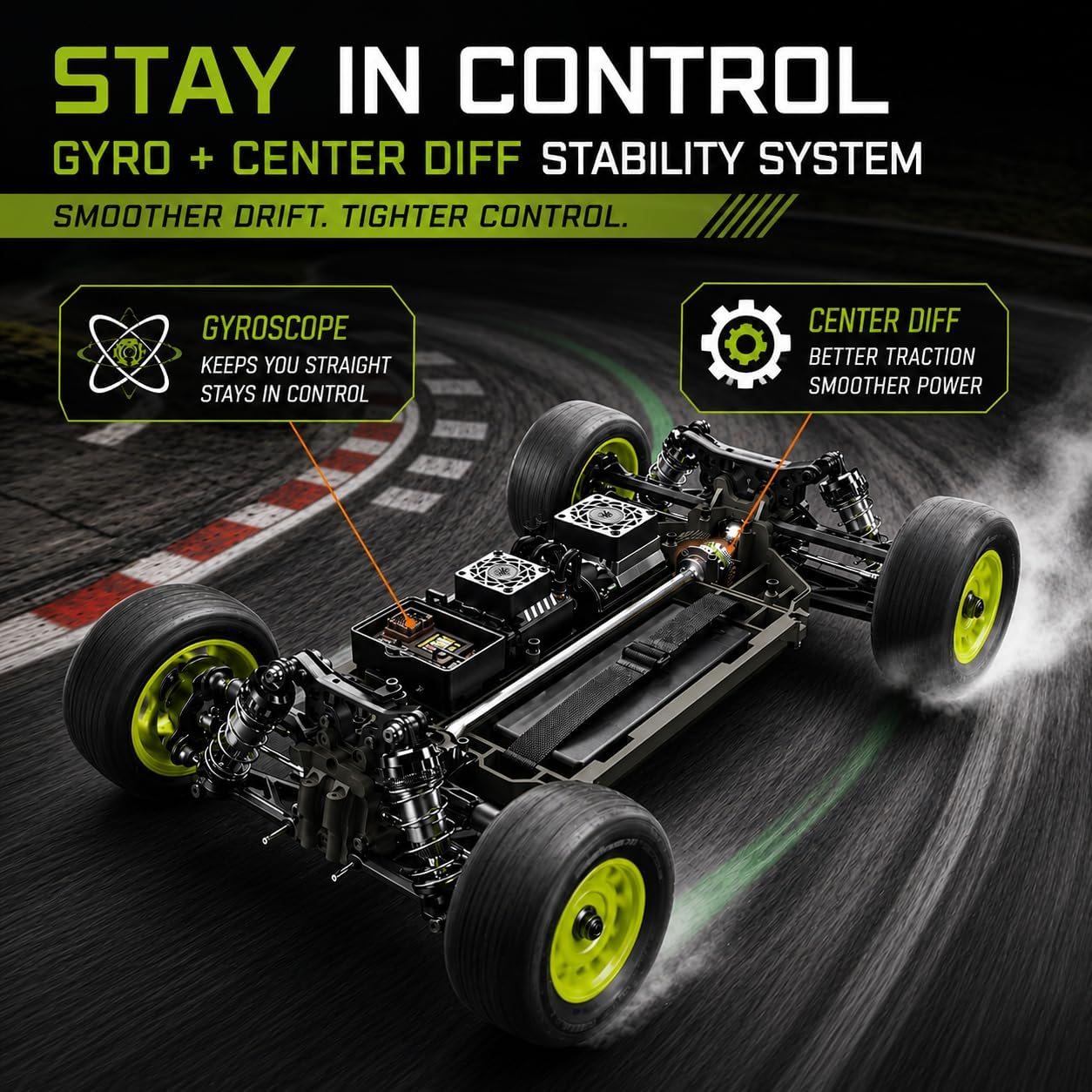 UDIRC 1203PRO 1/12 RC Short Course Truck, 50MPH 3S Brushless Fast RC Car with Gyro and Center Diff for Adults, 4WD All Terrain Desert Truck RTR