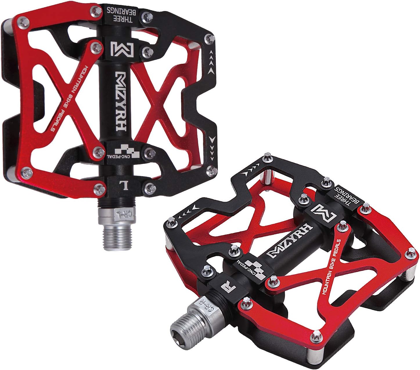MZYRH Mountain Bike Pedals, Ultra Strong Colorful CNC Machined 9/16" Cycling Sealed 3 Bearing Pedals