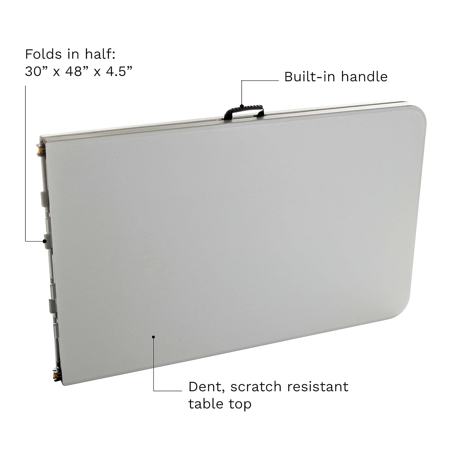 Iceberg IndestrucTable Classic Center-Folding Table, 5 ft, Platinum Granite | Measures 60" x 30" x 29", holds up to 250 lbs, indoor and outdoor use, center-folding for easy carry, ideal for camping