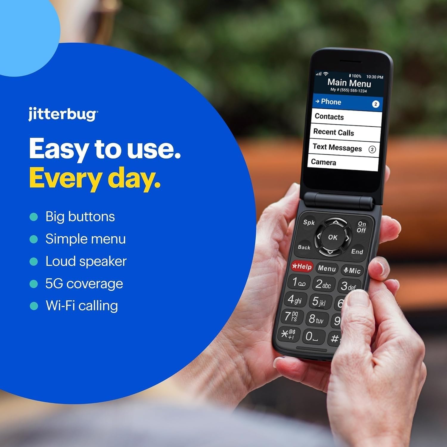 LIVELY Jitterbug Flip Cell Phone for Seniors, Flip2, Red