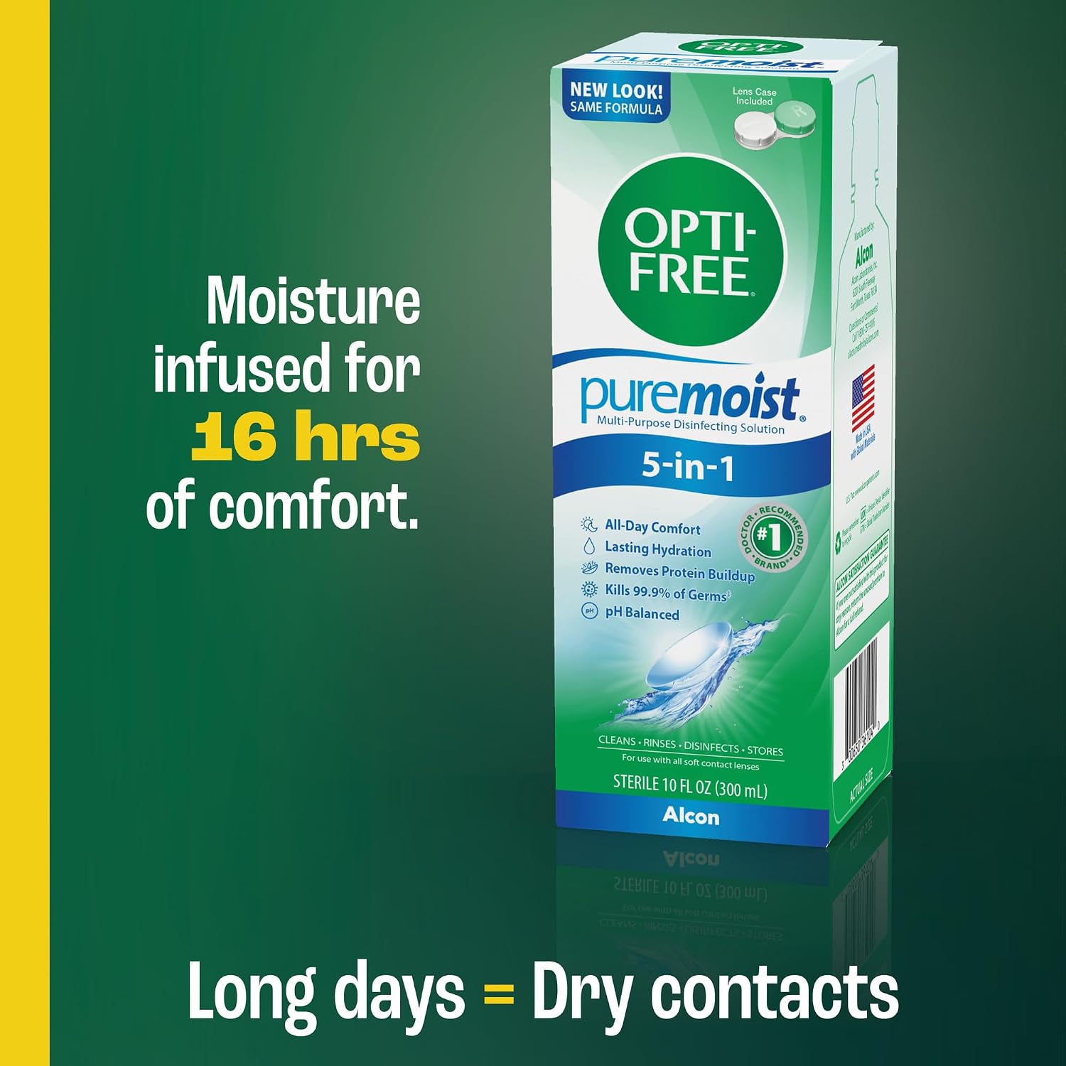 Opti-Free Puremoist Multi-Purpose Contact Lens Cleaning and Disinfecting Solution with Lens Case, 2 Fl Oz (Pack of 1)