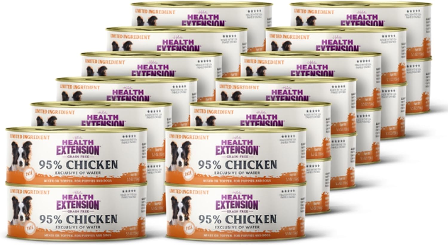 Health Extension 95% Beef Grain-Free Wet Dog Food, High Protein Recipe, Limited Ingredients, Picky Eaters, Ideal for Sensitive Stomachs 5.5 oz (Case of 24)