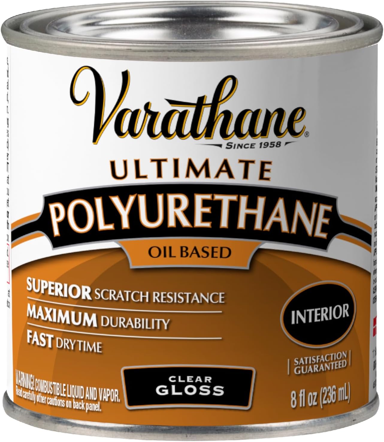 Rust-Oleum 9141H Oil Polyurethane, Quart, Satin Finish