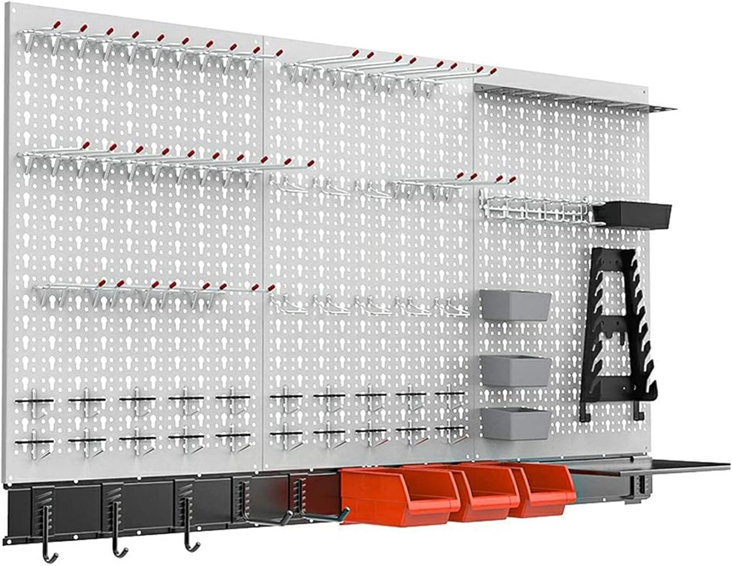TORACK 109 PCS Pegboard Wall Organizer 48x24 in, Garage Metal Pegboard