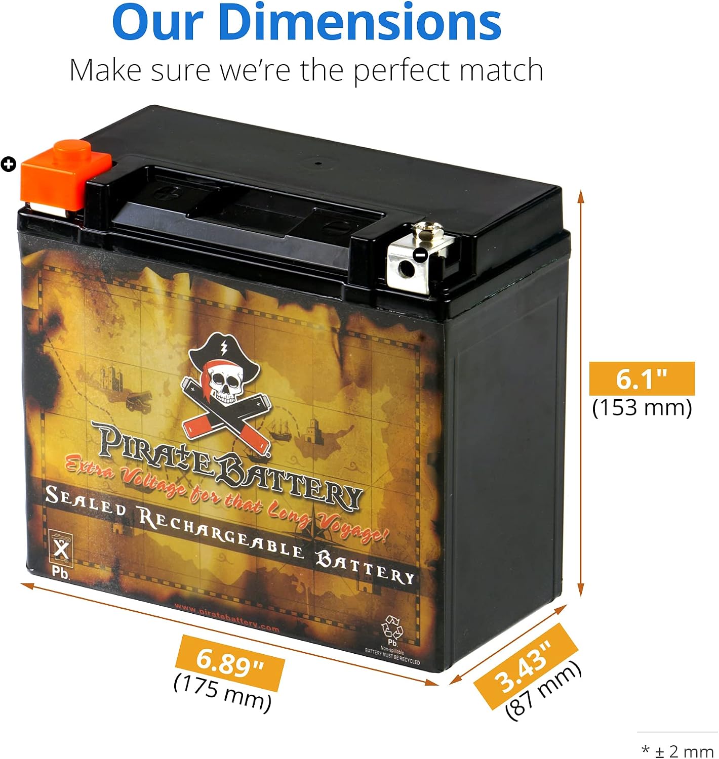 Rechargeable YTX20-BS Replacement High Performance Power Sports Battery