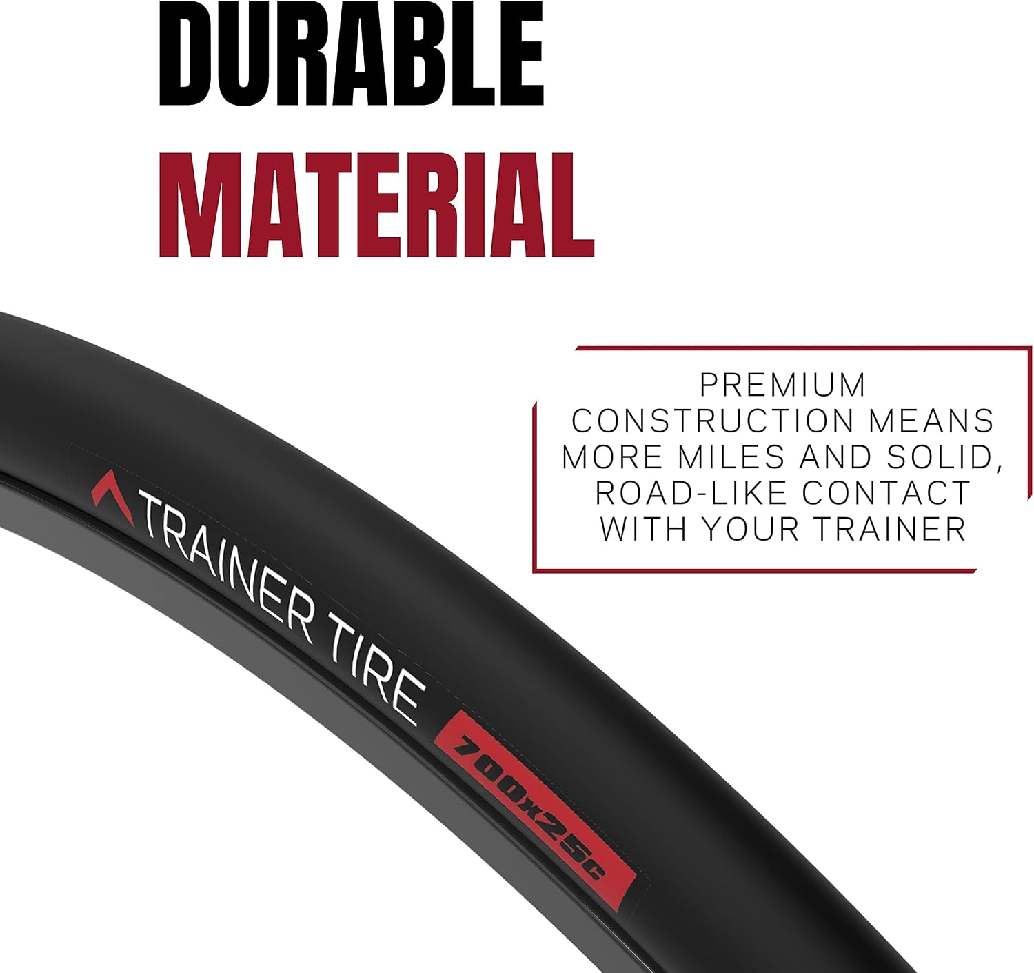 KOM Cycling Indoor Trainer Tire 700 x 25c - Road Bike Tire With Quiet Long Lasting Proprietary Rubber Compound - Perfect for Saris, Kinetic Kurt