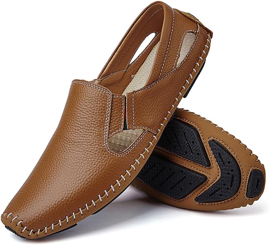 Men's Driving Shoes Leather Slipper Casual Slip on Loafers | Top Grain Leather Upper, Moccasin Toe, Slip-on, Traction Rubber Outsole, Mens Dress Shoes, Mens Casual Loafers