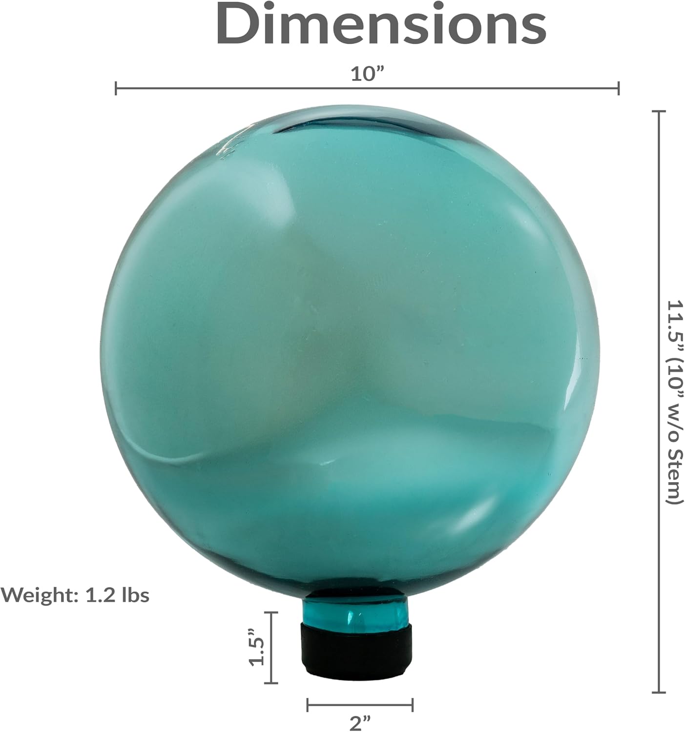Sunnydaze 10-Inch Handblown Mirrored Glass Gazing Ball, Red | Reflective Outdoor Garden Globe Sphere, for Yard, Patio, Flower Bed, Walkway, and Landscape Decor, Stainless Steel Finish