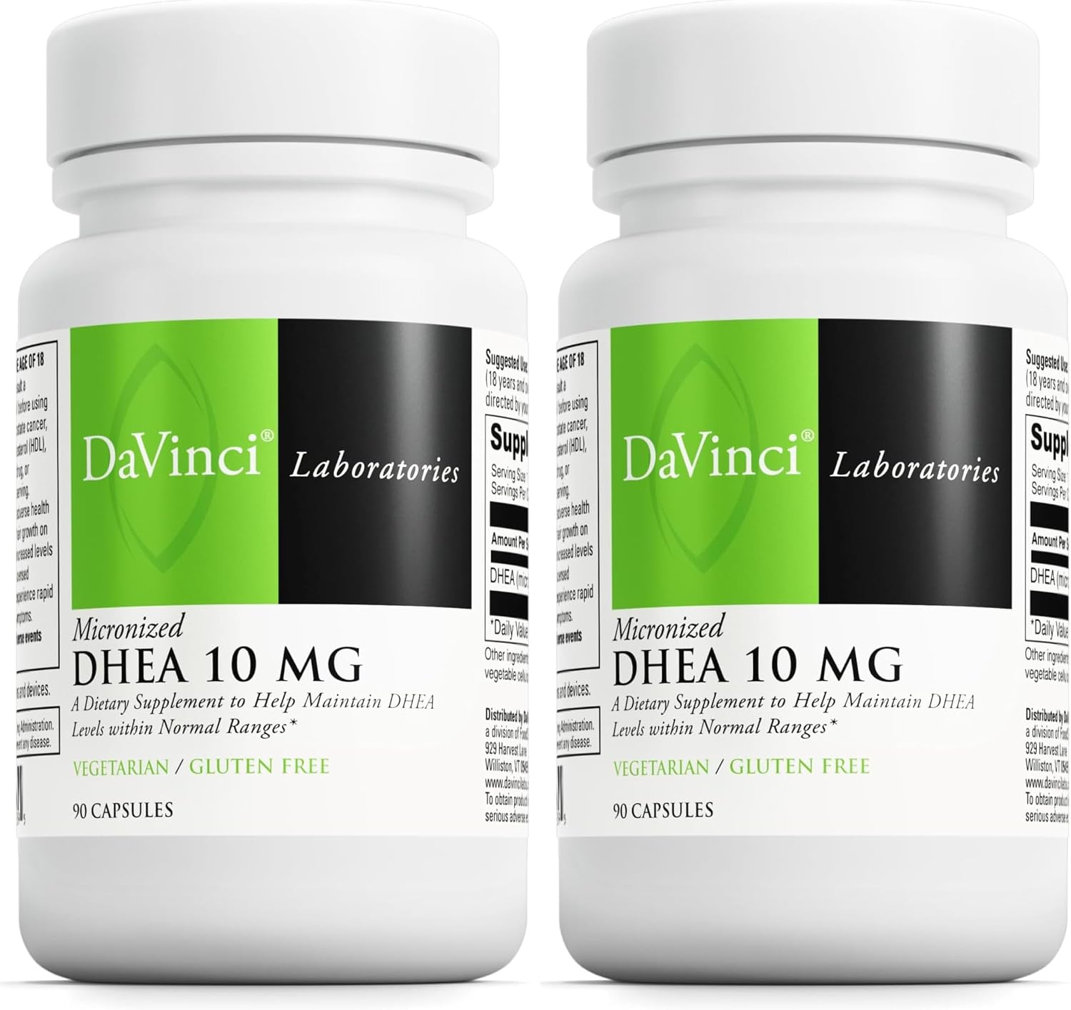 DAVINCI Labs Micronized DHEA 10mg - Helps to Support Healthy Aging, Hormone Balance, Brain Health, Thyroid Function & More - Vegetarian, Gluten-Free - 90 Capsules