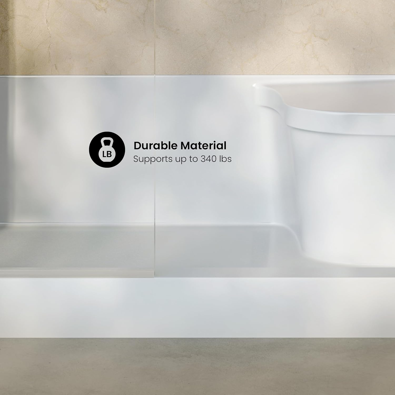Aquatique 60 X 32 Single Threshold Shower Base With Left Hand Drain and Integral Right Hand Seat in White