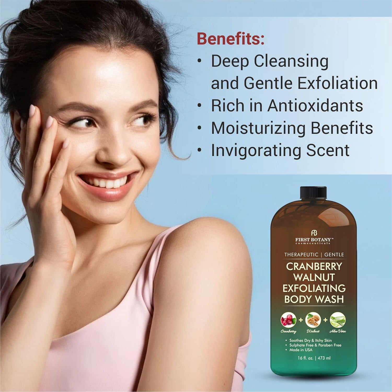 Tea Tree Eucalyptus Body Wash & Skin Cleanser for Women & Men, 16 Fl Oz