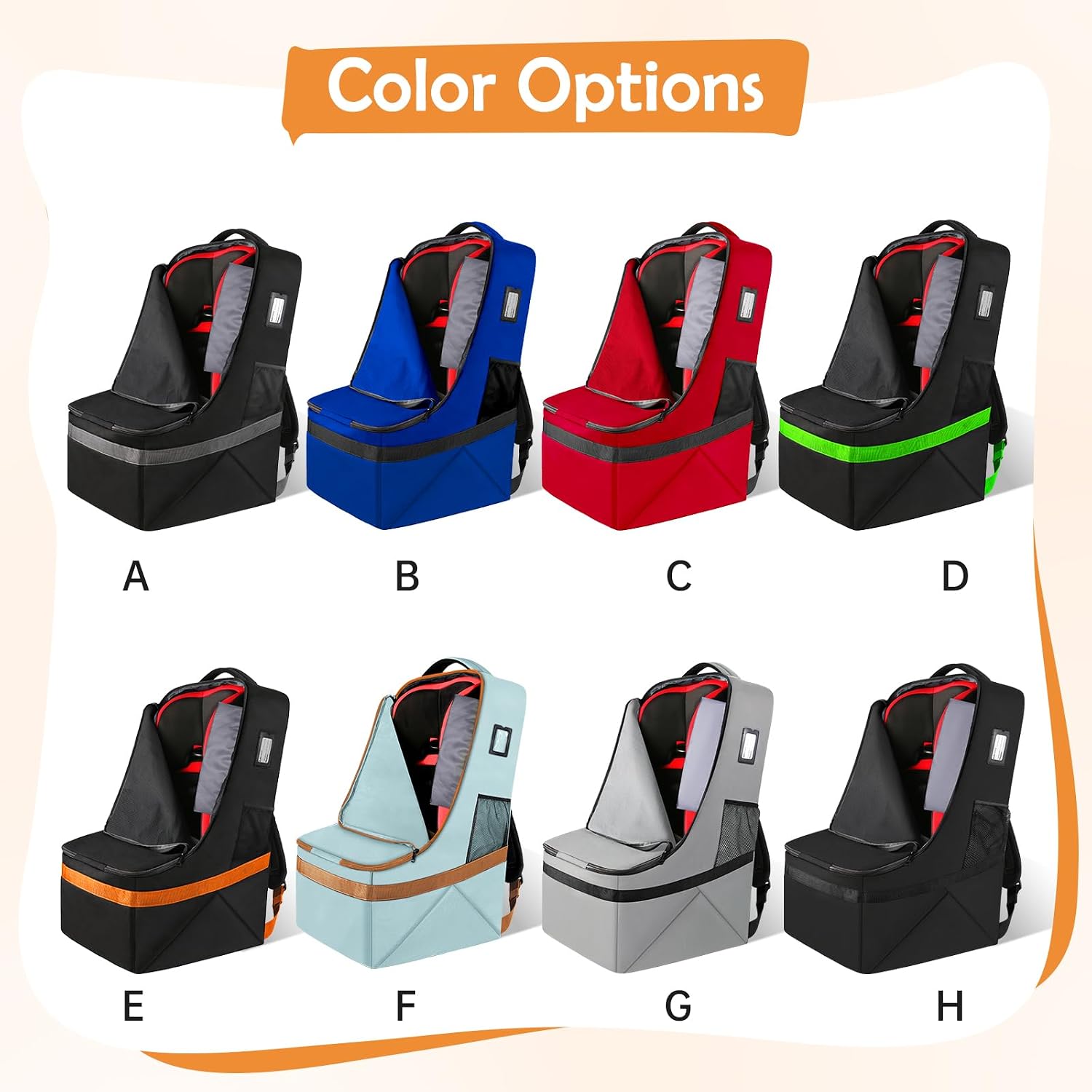 YOREPEK Padded Car Seat Travel Bag Backpack, Toddler Travel Essentials