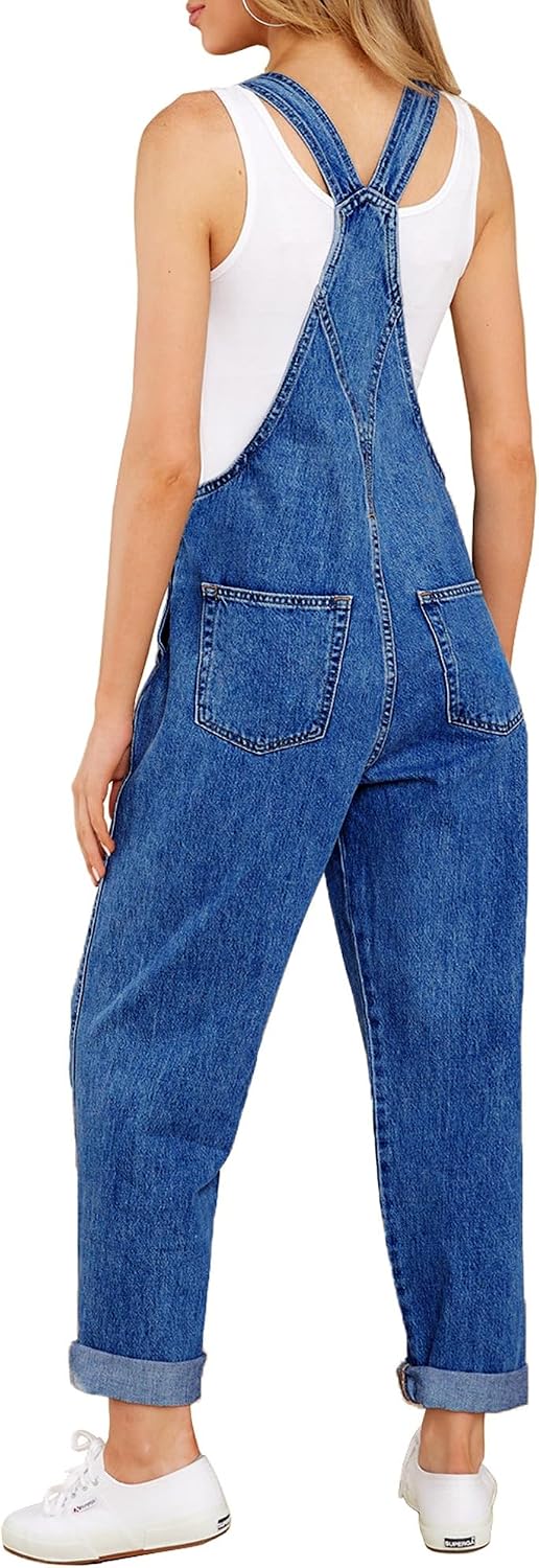 LookbookStore Denim Overalls for Women Dressy Stretch Bib Jean Jumpsuits
