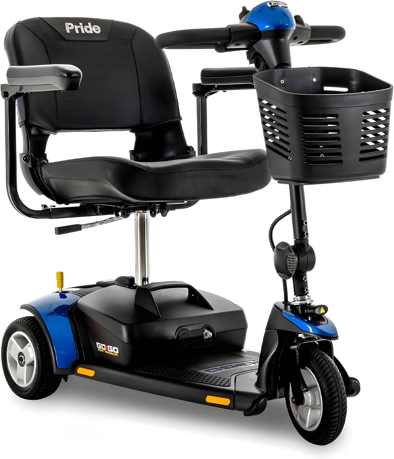Pride Mobility Go Go Elite Traveller 3-wheel Scooter - Travel Mobility for Adults, 12 Ah Battery, 300 Lbs Weight Capacity, Red, Seat Dimensions - 17" W x 17" D - SC40E