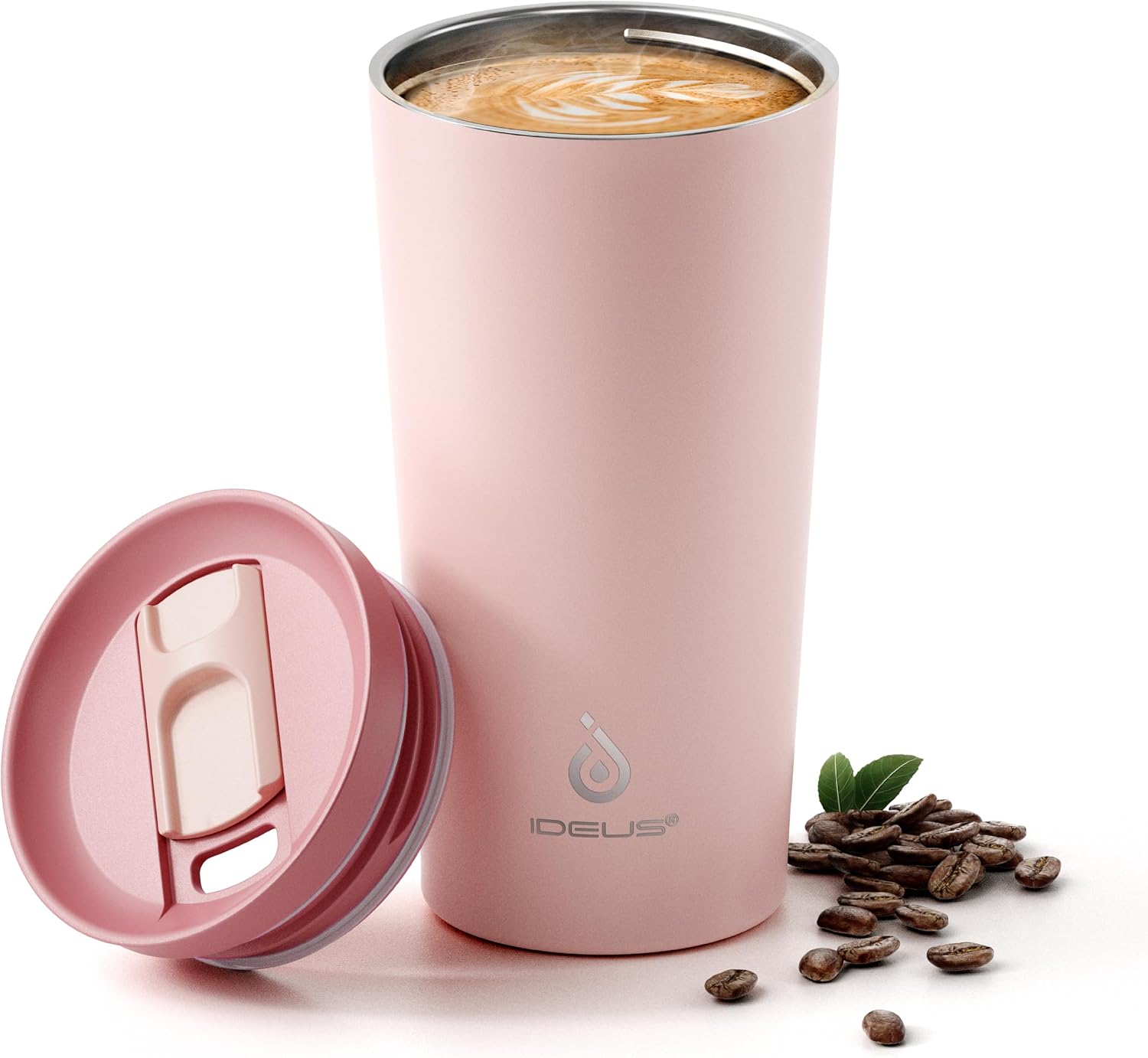 Ideus 20 oz Tumbler, Travel Coffee Mug with Splash Proof Sliding Lid, Double Wall Stainless Steel Vacuum Insulated Coffee Mug for Home and Office