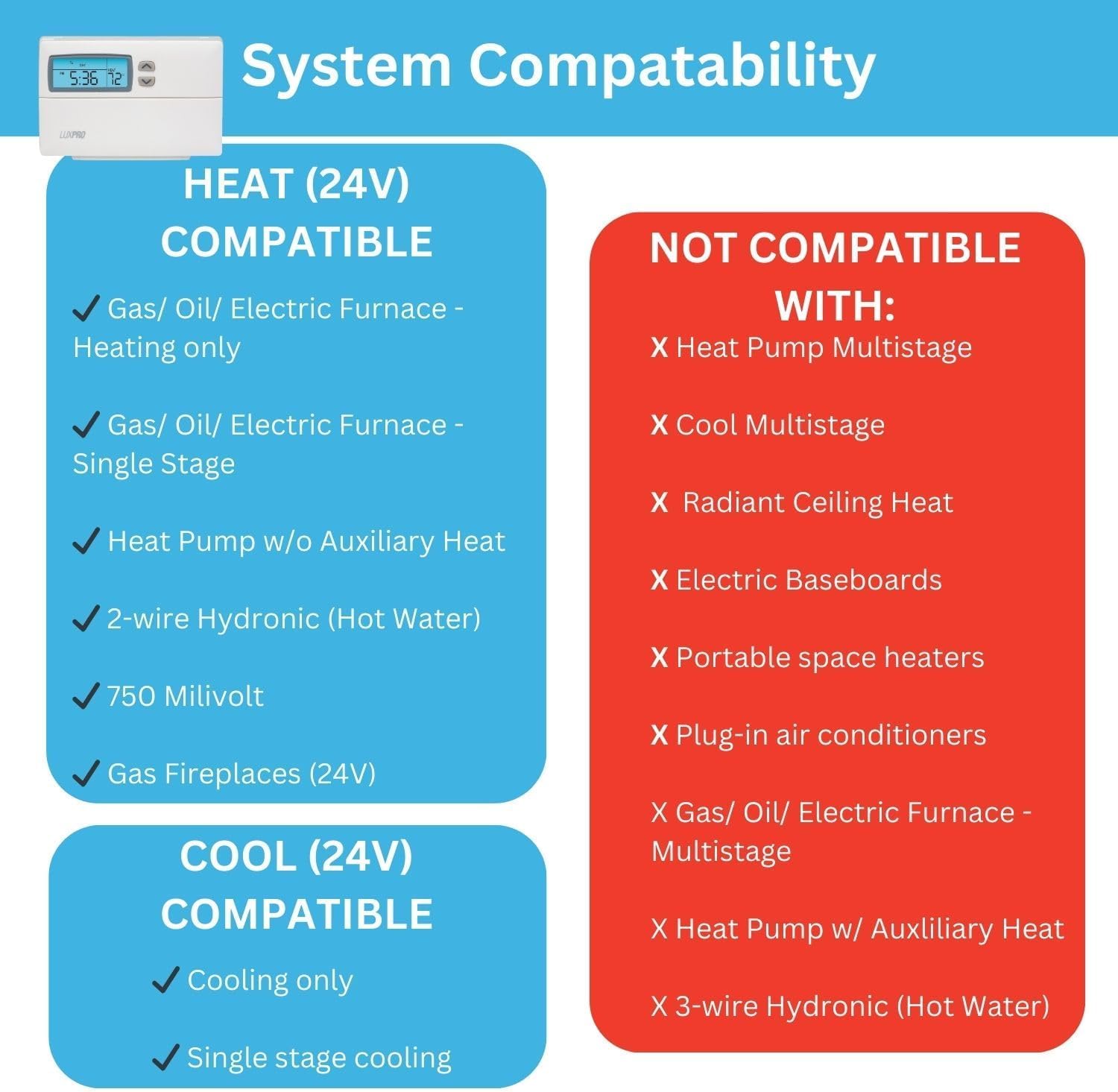PSP511LC Programmable Thermostat | 5/2-Day, Dial Control