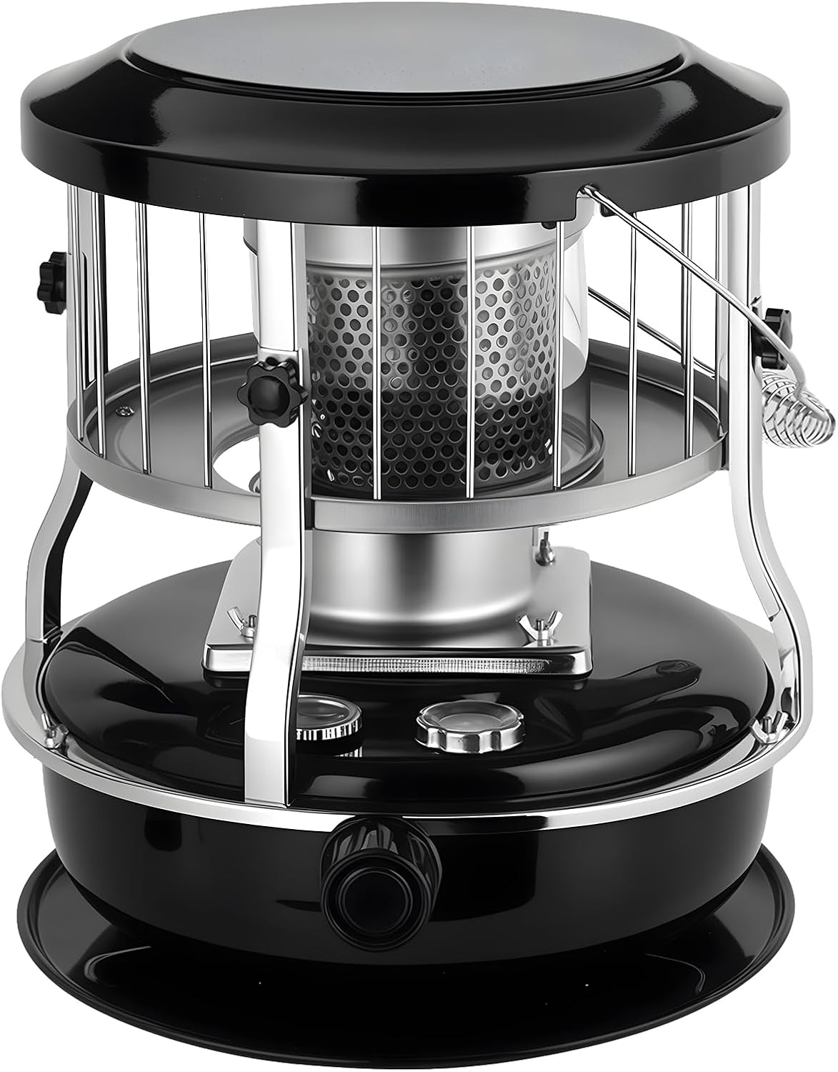 2-in-1 Kerosene Heater 9000 BTU, 4.5L Stainless Steel Kerosene Stove with 16-21H Burn Time, No Electricity Required Portable Radiant Heater, Adjustable Height Handle for Indoor Outdoor Camping Huntin