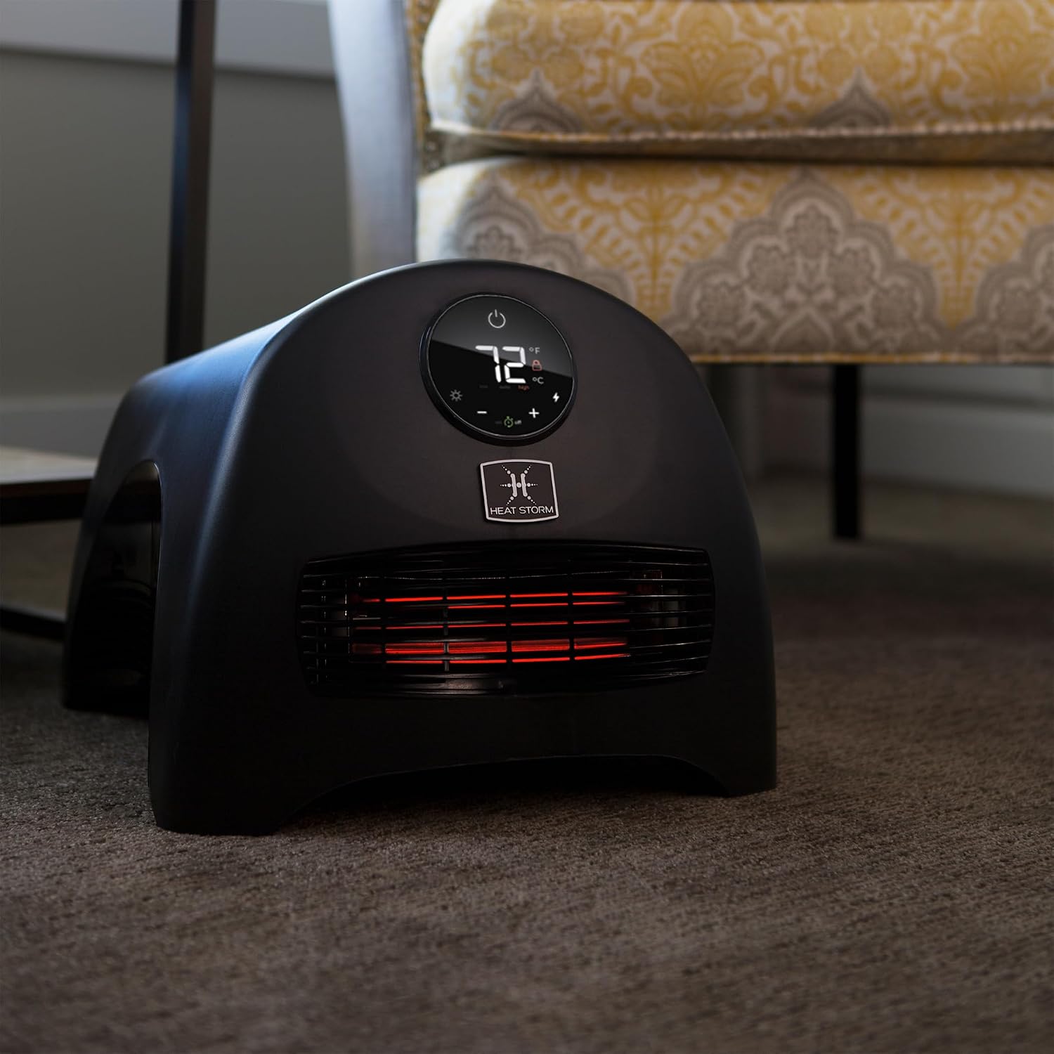 Heat Storm Mojave Indoor Ultra Lightweight Portable Infrared Space Heater - 1500 Watts - Built in Thermostat & Overheat Sensor - Remote Control