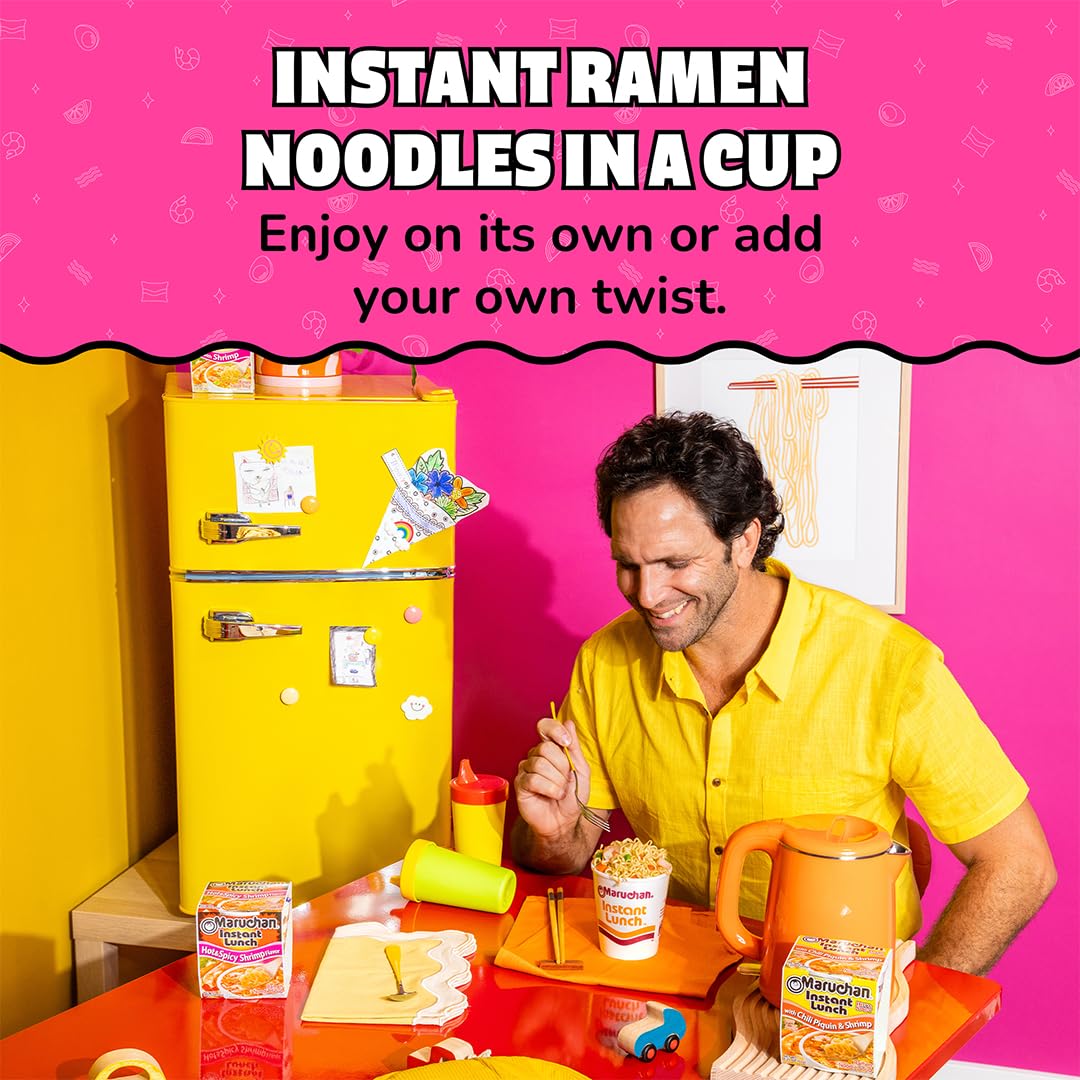 Maruchan Instant Lunch Ramen Noodles, Cheddar Cheese Flavor – Japanese-Style Instant Noodle Soup, Easy Meal Ready in 3 Minutes – 2.25 Oz. (12 Pack)