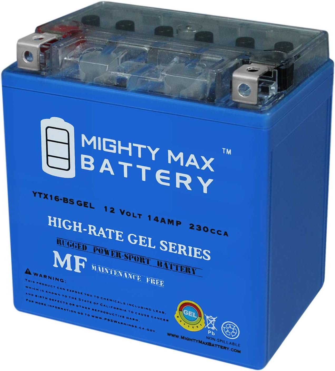 Mighty Max Battery YTX20L-BS GEL -12 Volt 18 AH, GEL Type, 270 CCA, Rechargeable Maintenance Free SLA AGM Motorcycle Battery