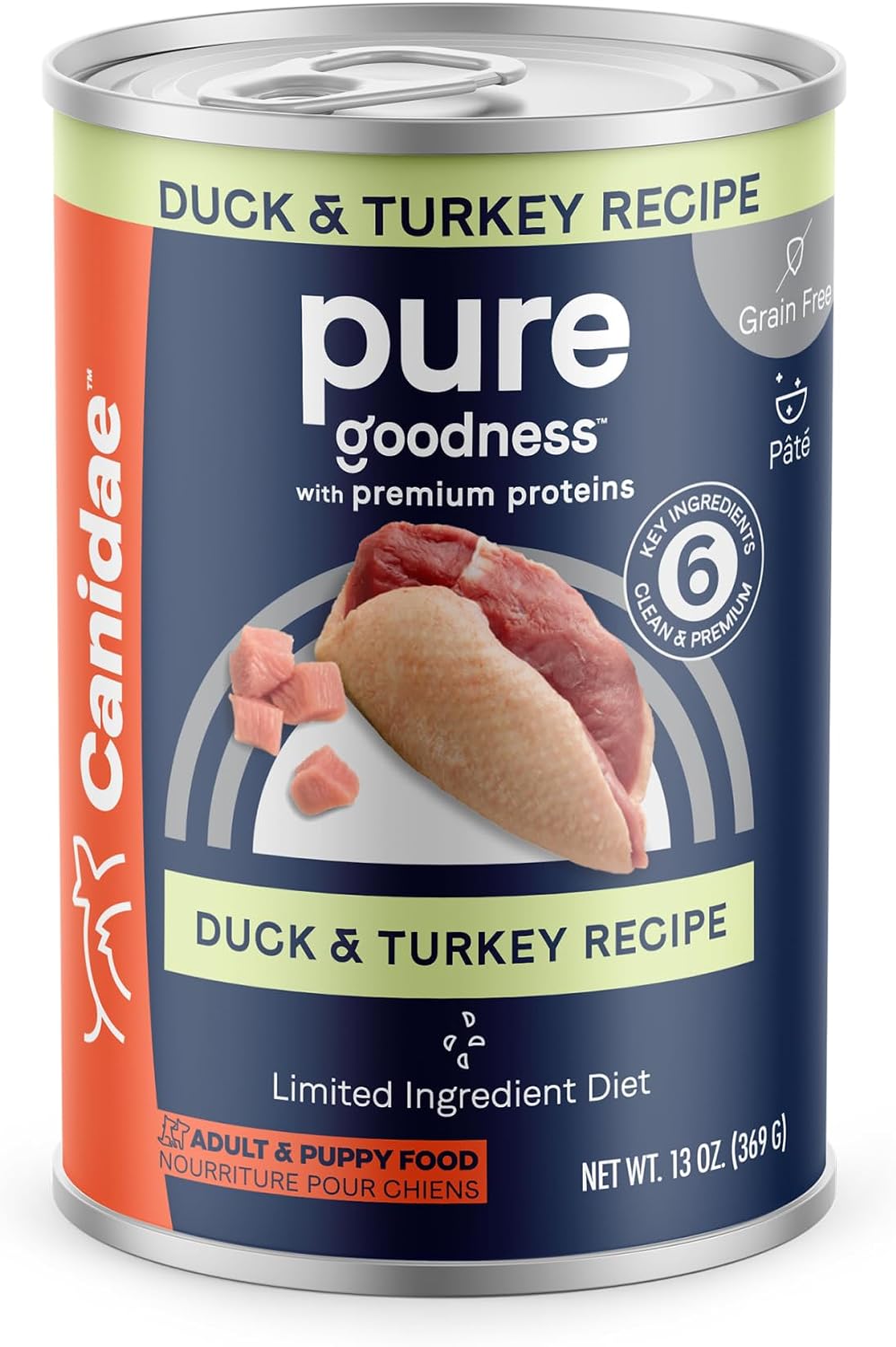 CANIDAE Pure Goodness Wet Dog Food, Salmon & Sweet Potato, 13 oz, 12 Pack