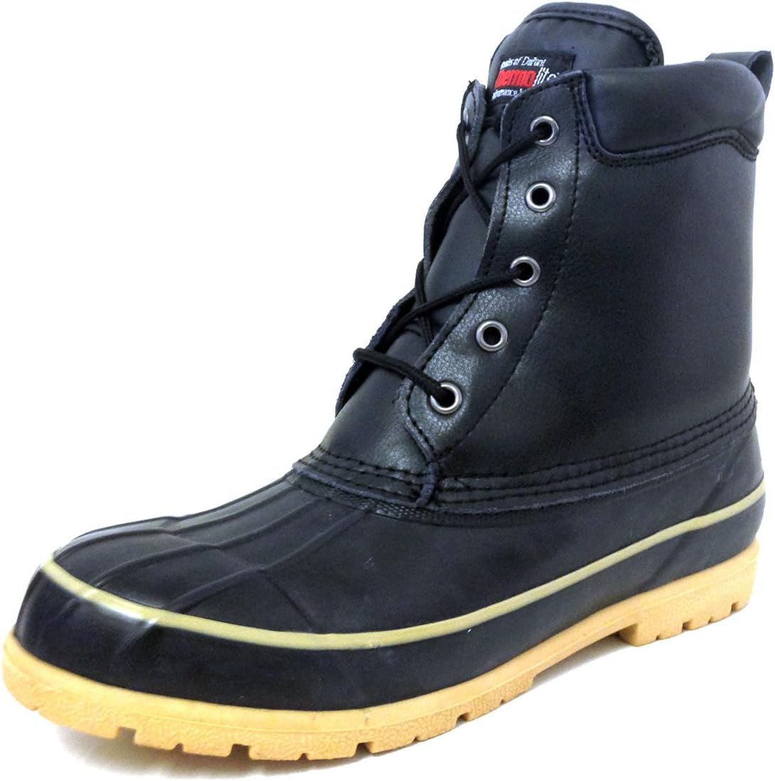 G-731SC Men's Duck Boots Leather Black Thermolite Insulated Waterproof Hiking Snow Warm Winter Shoes