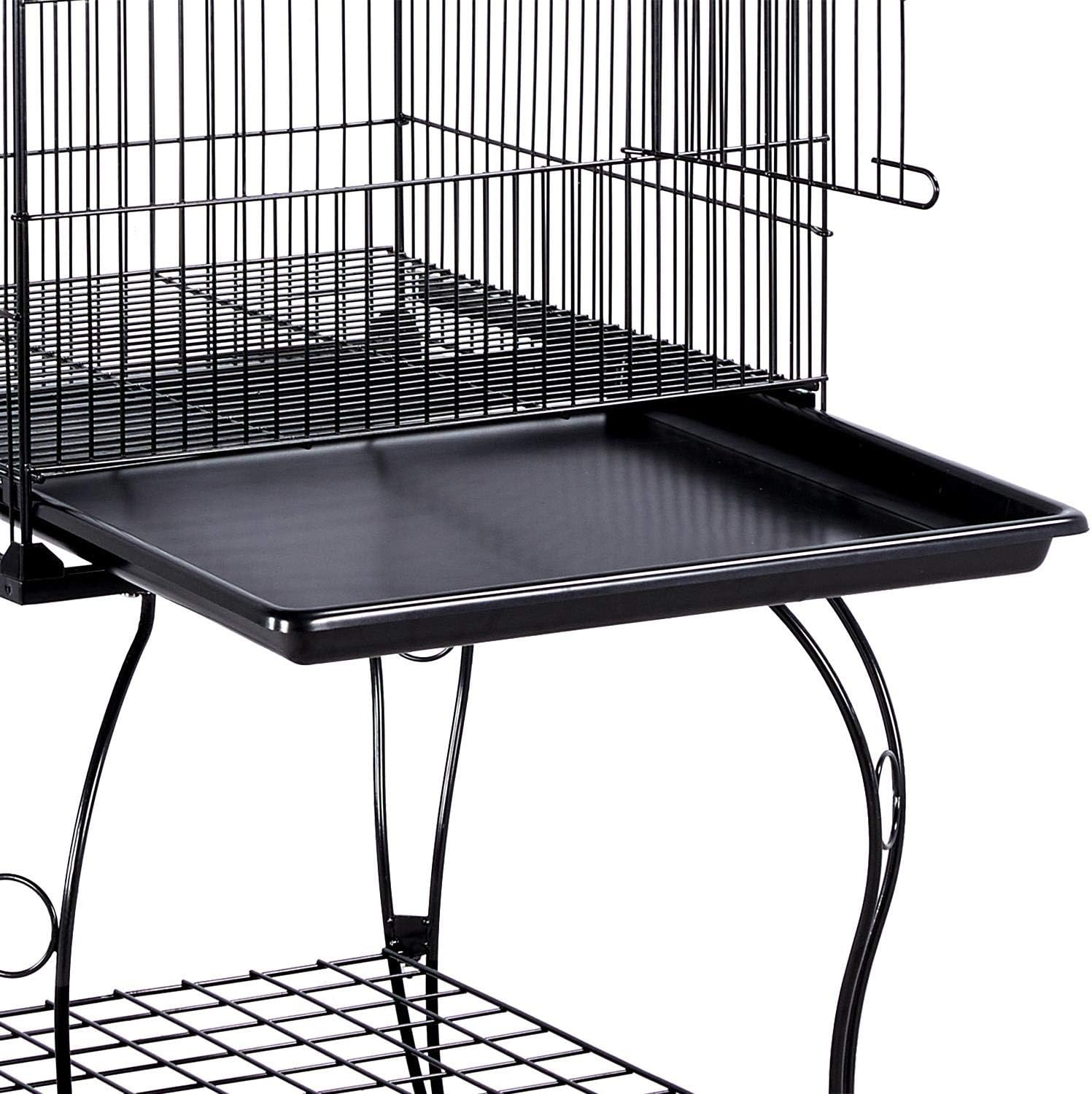 Yaheetech 59-Inch Rolling Standing Medium Dome Open Top Bird Cage for Parrots Cockatiels Sun Conures Parakeets Lovebirds Budgies Finches Canary Pet