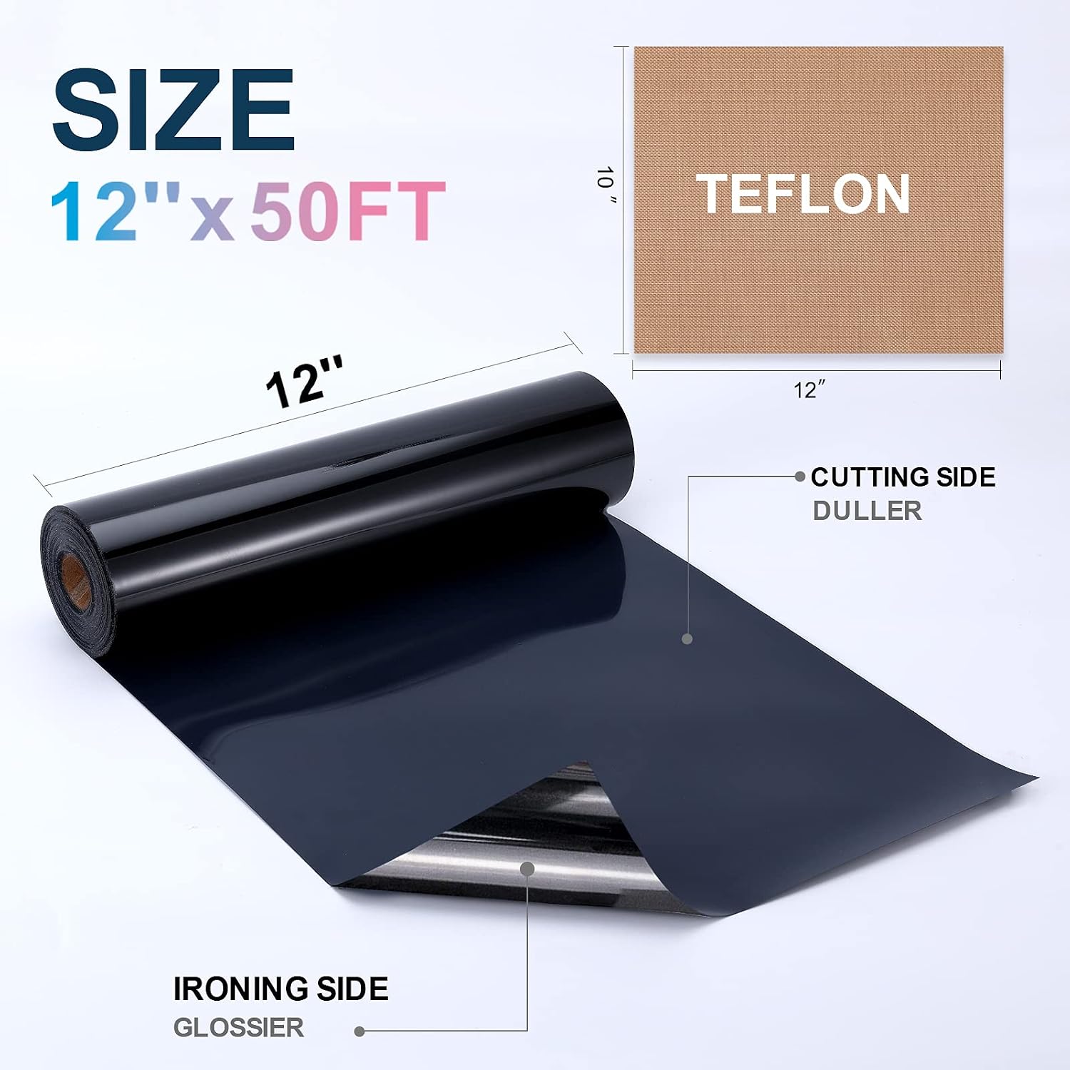 XSEINO HTV Heat Transfer Vinyl for T-Shirts 12"x10" -13Pack Perfect Iron On Vinyl for Cricut
