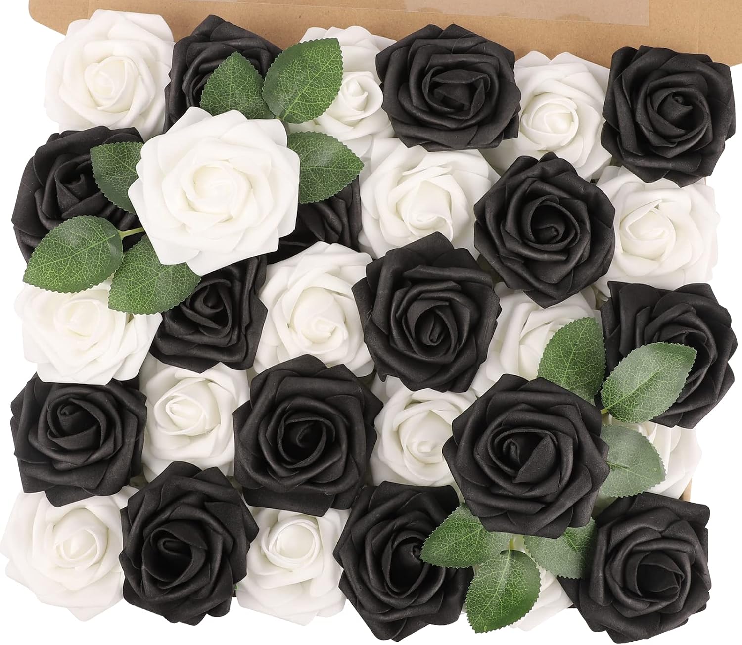 30PCS Yellow Artificial Flowers, Real Touch Fake Roses for Fall Decorations