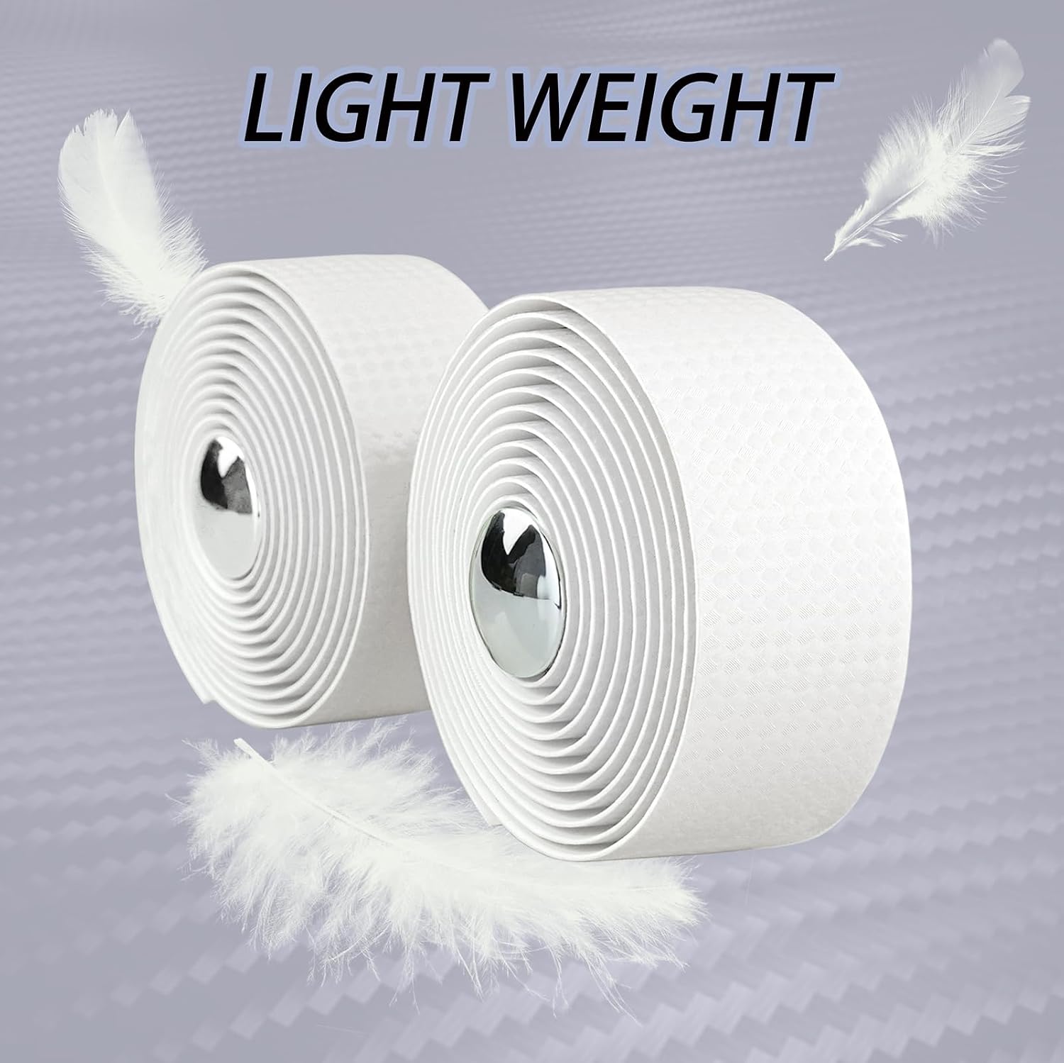 KINGOU Carbon Fiber PU Leather Road Bike Handlebar Tape Bar Tapes - 2PCS Per Set